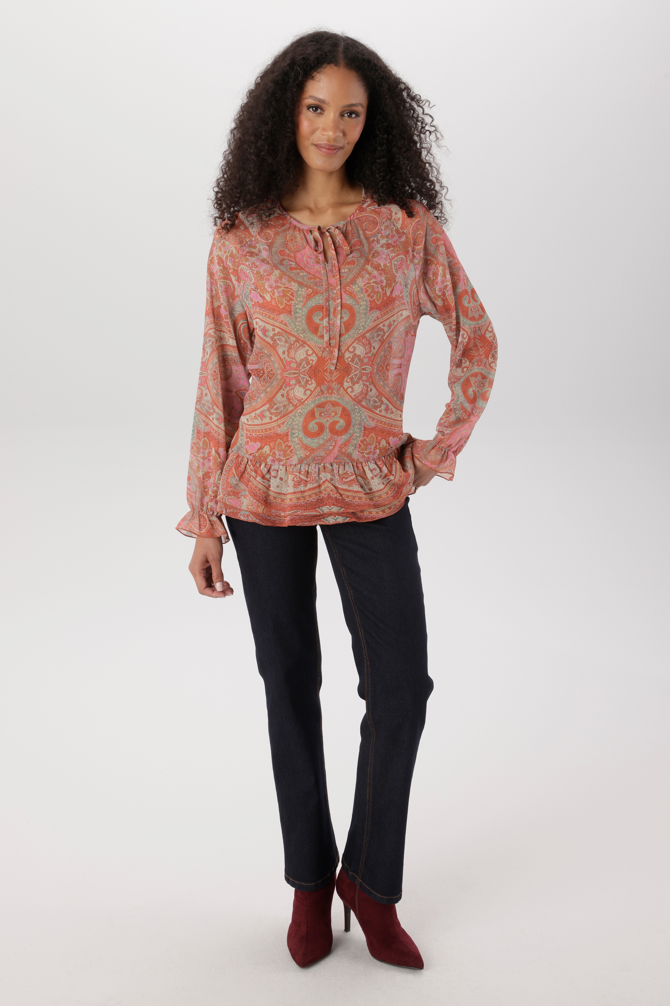 Aniston SELECTED Schlupfbluse aus leicht transparentem Chiffon - NEUE KOLLEKTION