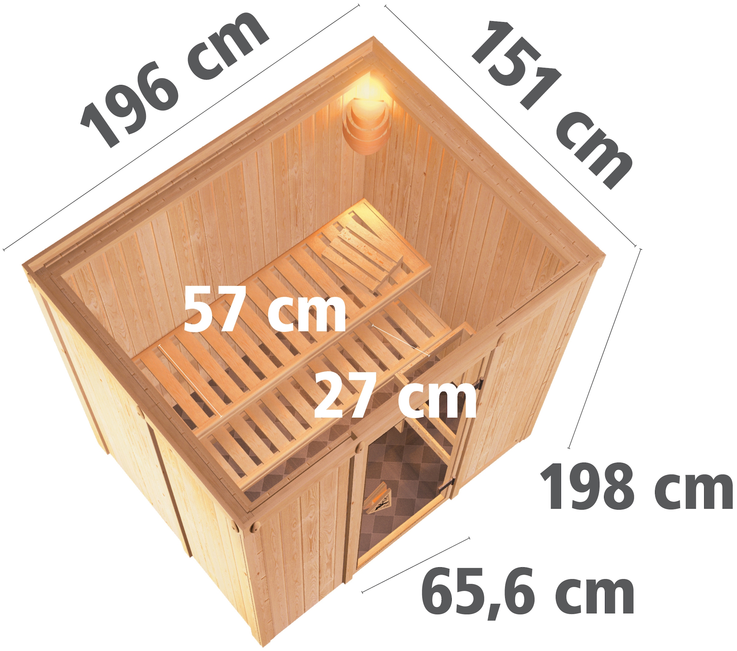 Karibu Sauna »Bedine« Set,  ohne Ofen