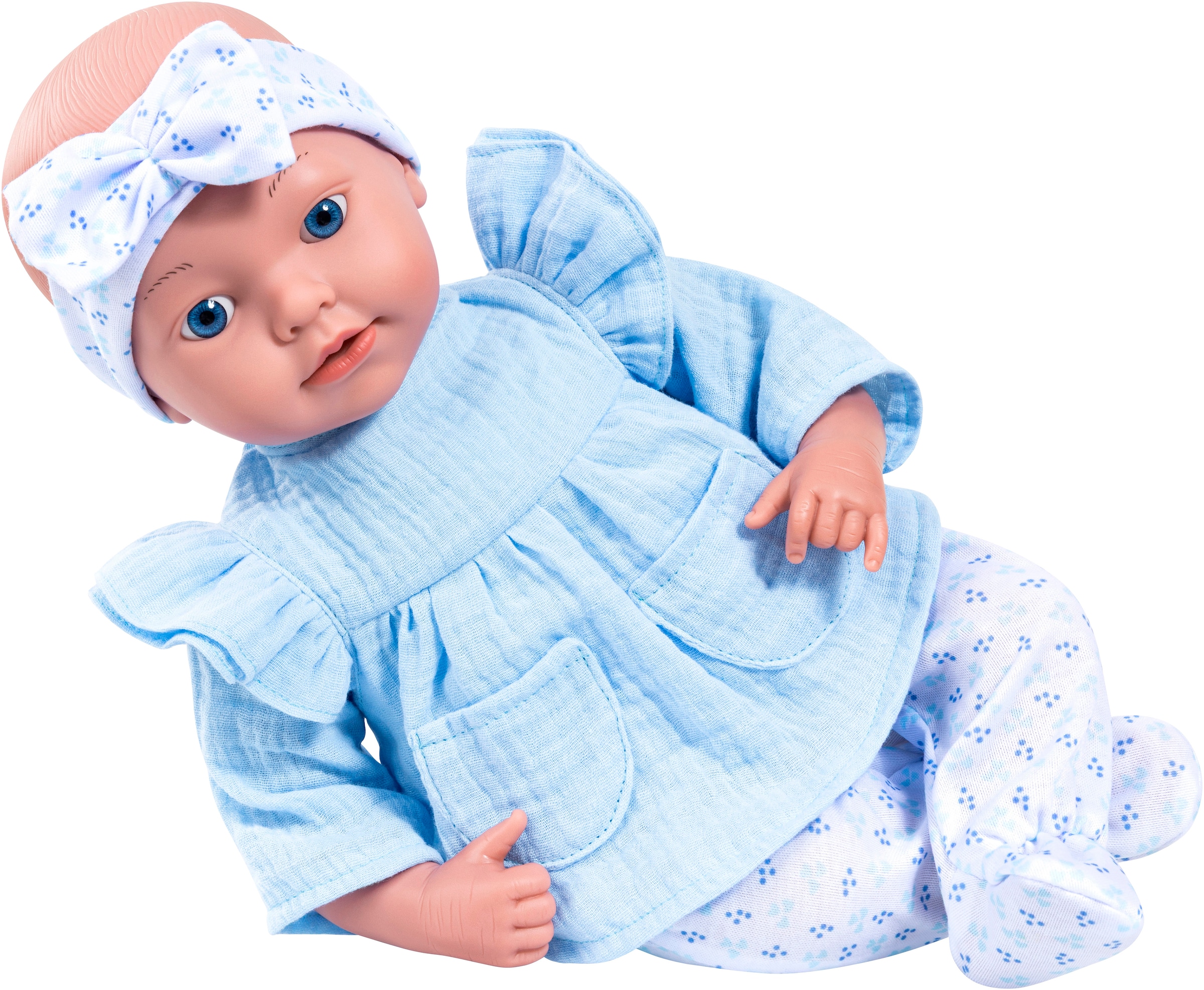 Bayer Babypuppe »Reborn 38 cm blau« sieht aus wie ein echtes Baby