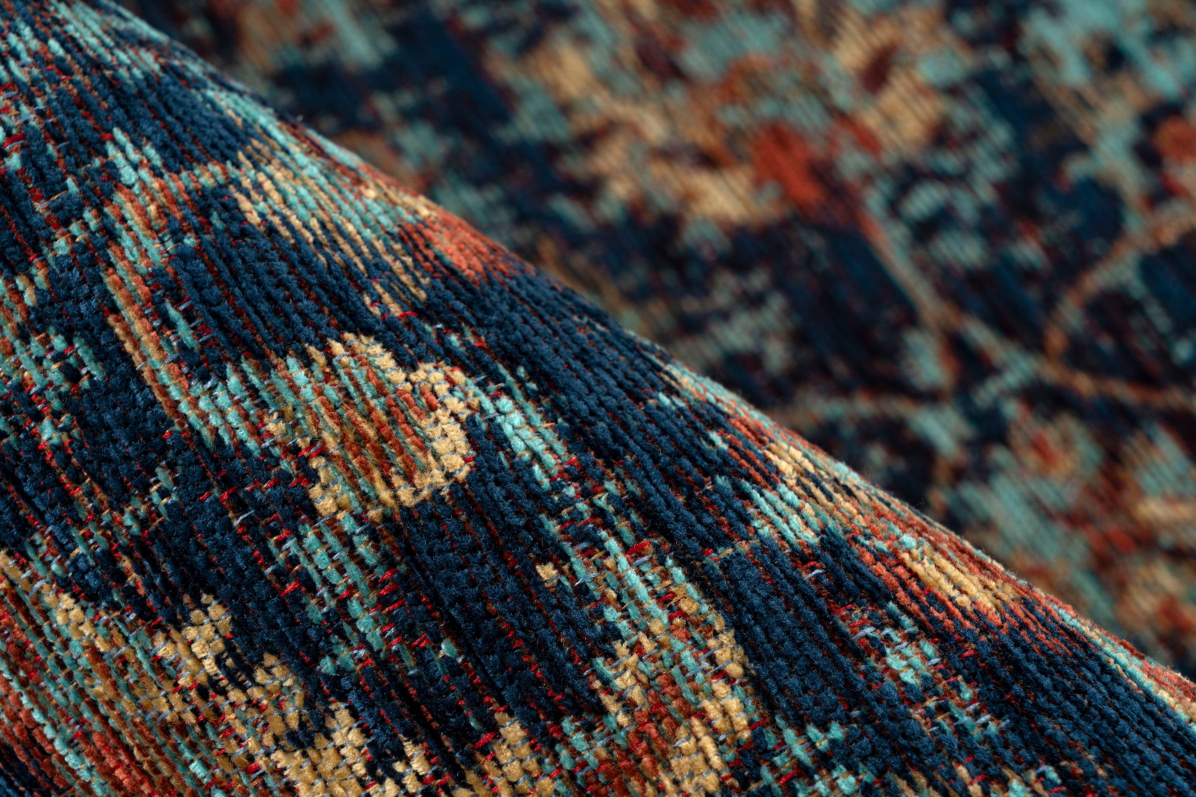 Padiro Teppich »Charme 225« rechteckig 5 mm Höhe Chenille Flachgewebe im Vintage Stil