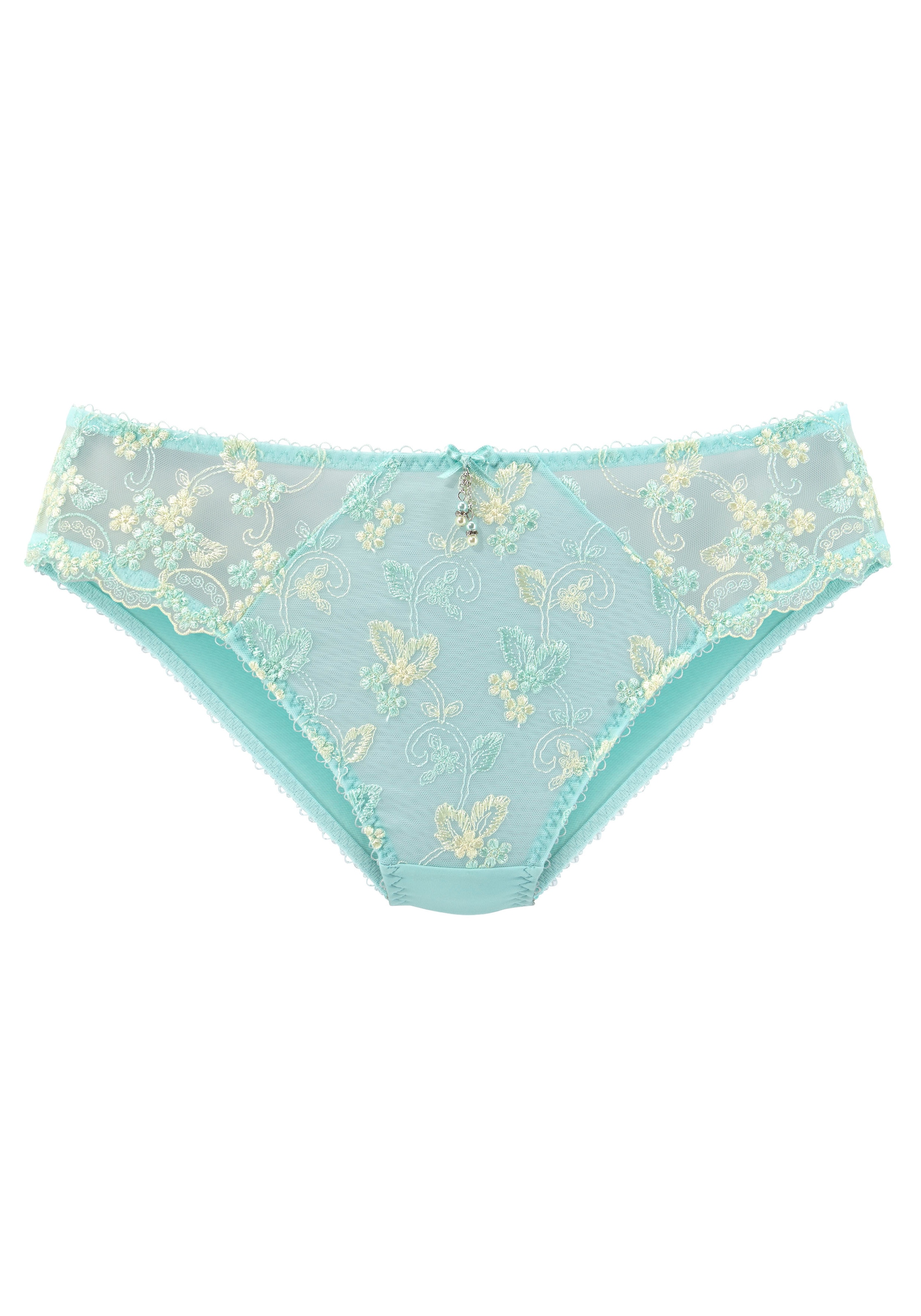 LASCANA Slip, Dessous mit schöner Blümchen-Stickereispitze