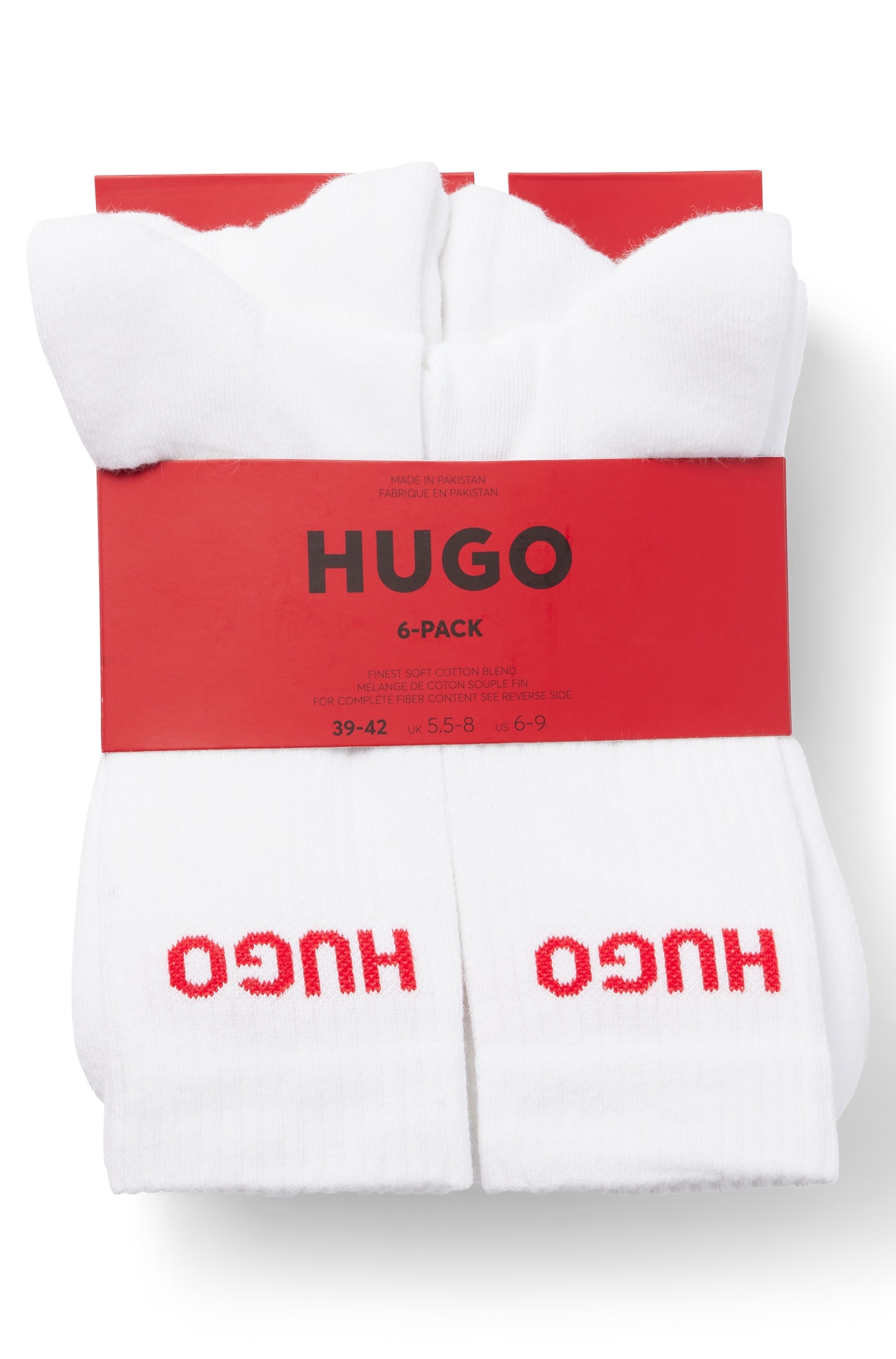HUGO Underwear Socken »6P QS RIB LOGO CC«, (Packung, 6 Paar, 6er Pack), mit eingestricktem HUGO Logo
