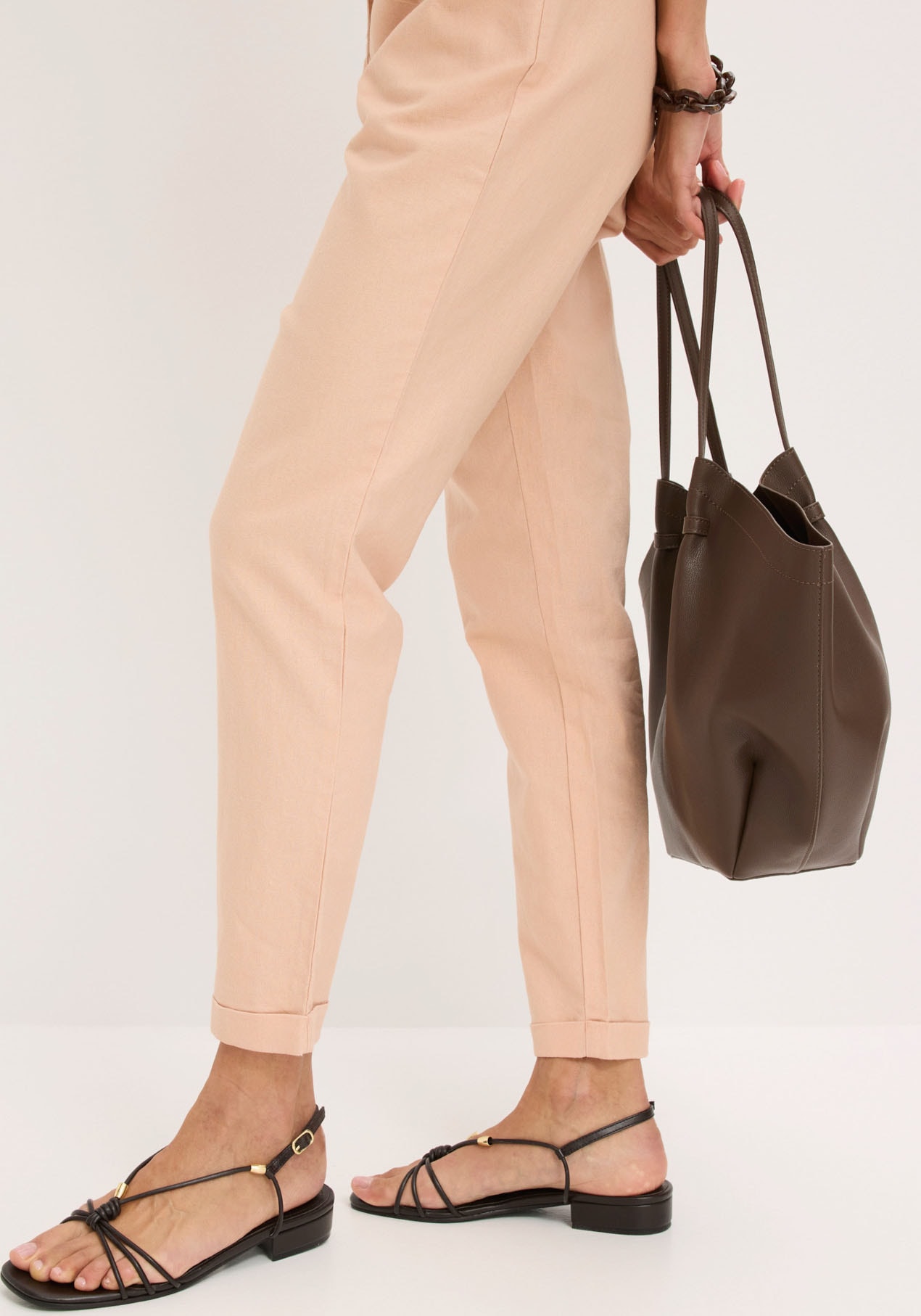 bonprix Leinenhose »Leinenhose«  aus Leinen und Baumwolle, Regular Fit, mit elastischem Gummibund