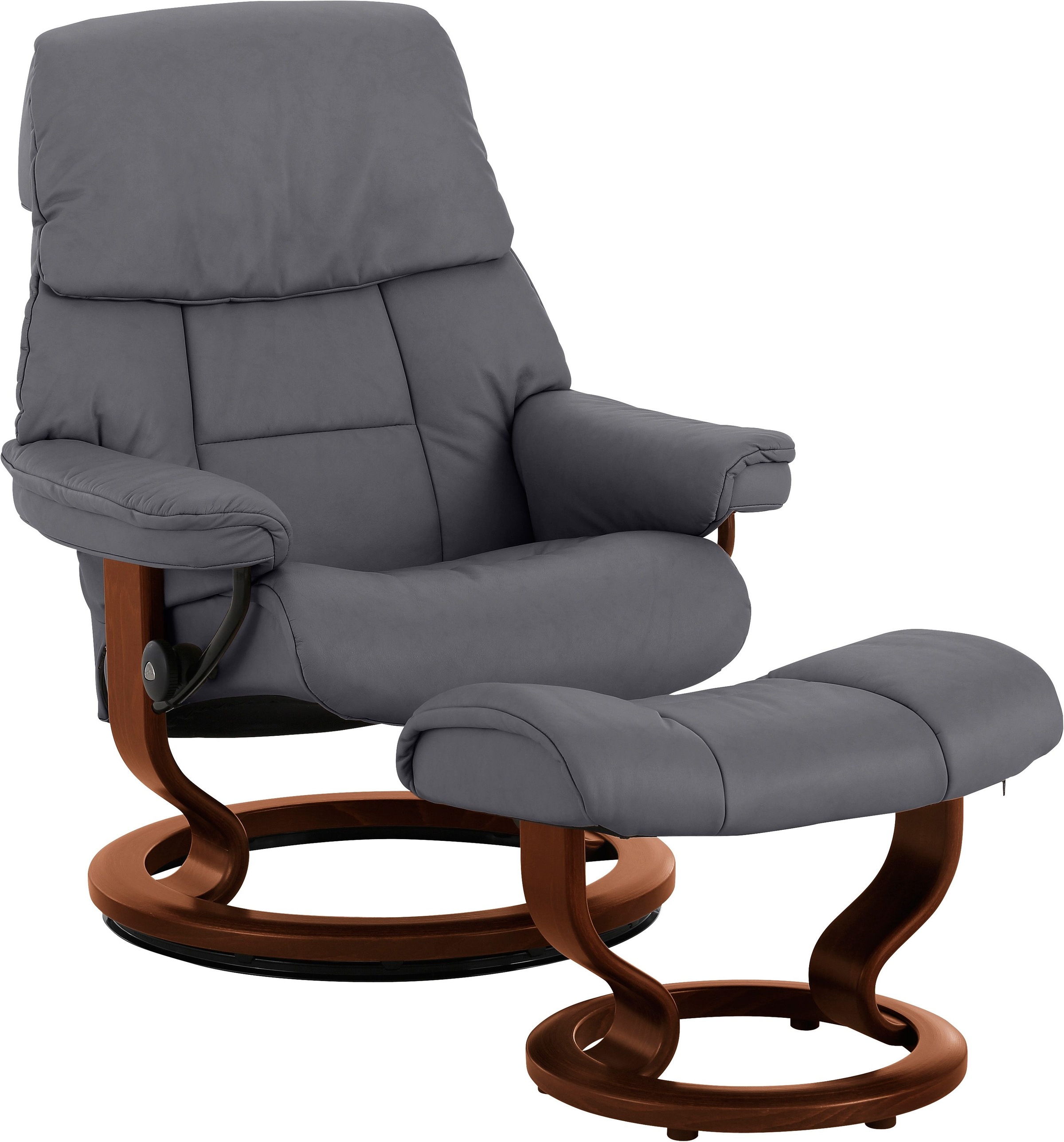 Stressless® Relaxsessel »Ruby«, (Set, Relaxsessel mit Hocker), mit Classic Base, Größe M, Gestell Eiche, Wenge, Braun & Schwarz