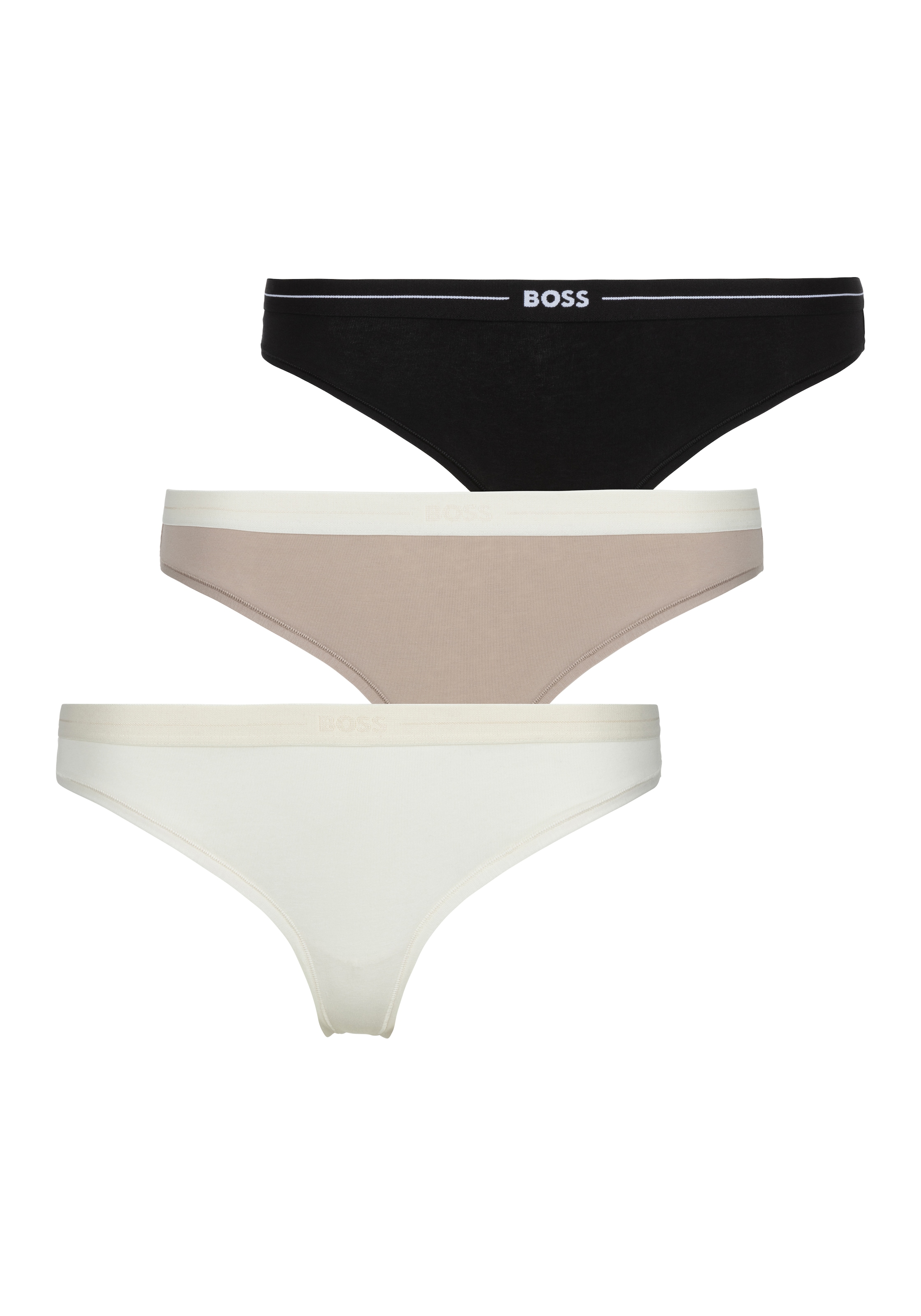 BOSS String »3P THONG«, (Packung, 3 St., 3er), mit BOSS Logobund