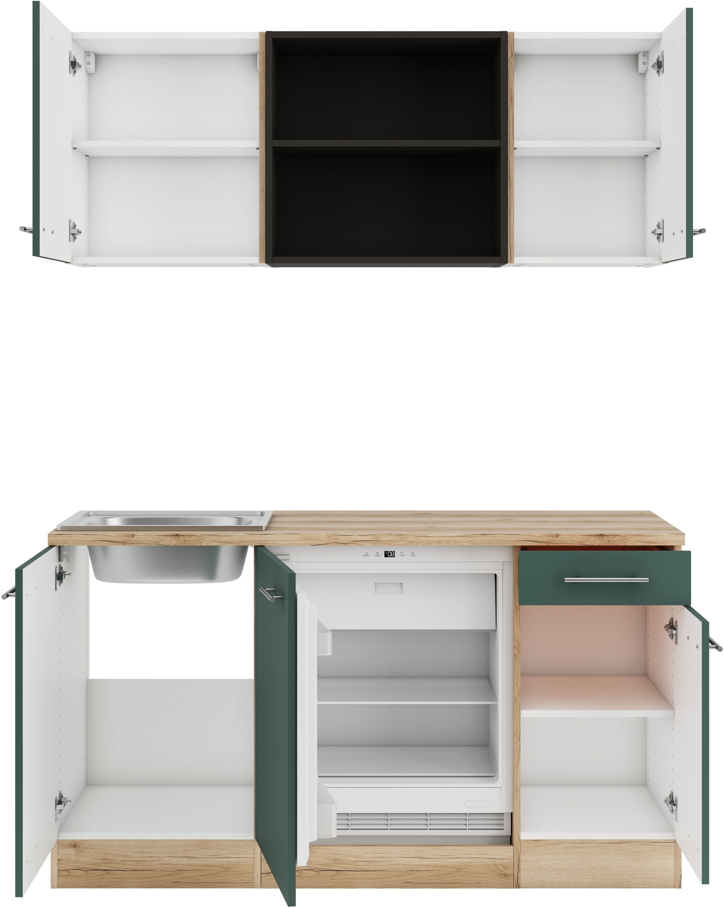 OPTIFIT Pantryküche »Bella«, Breite 150 cm, wahlweise mit Kochfeld oder Unterbaukühlschrank