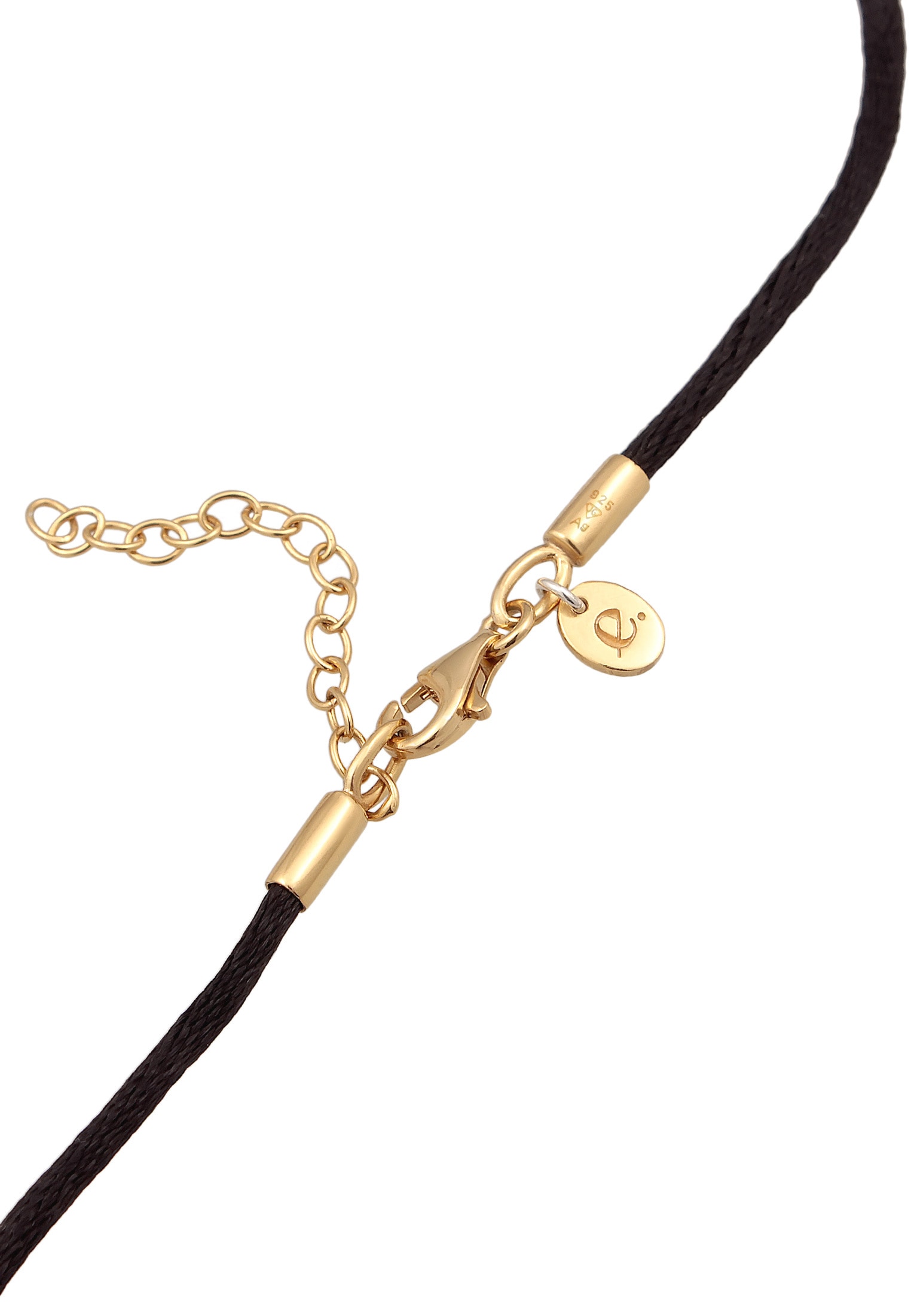 Elli Premium Choker »Halskette Choker Satin Rosa Quarz Edelstein Tropfen 925 Silber«