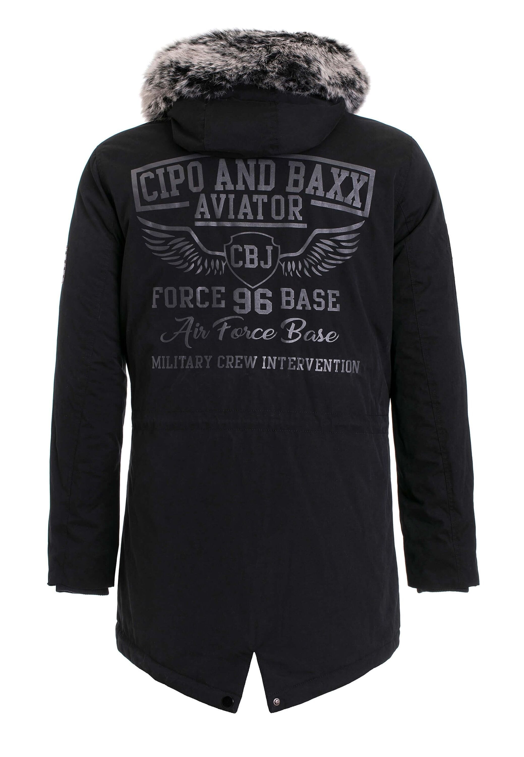 Cipo & Baxx Winterjacke »Cipo & Baxx Jacke« mit Kapuze mit Kordelzug zur Taillierung, CM150