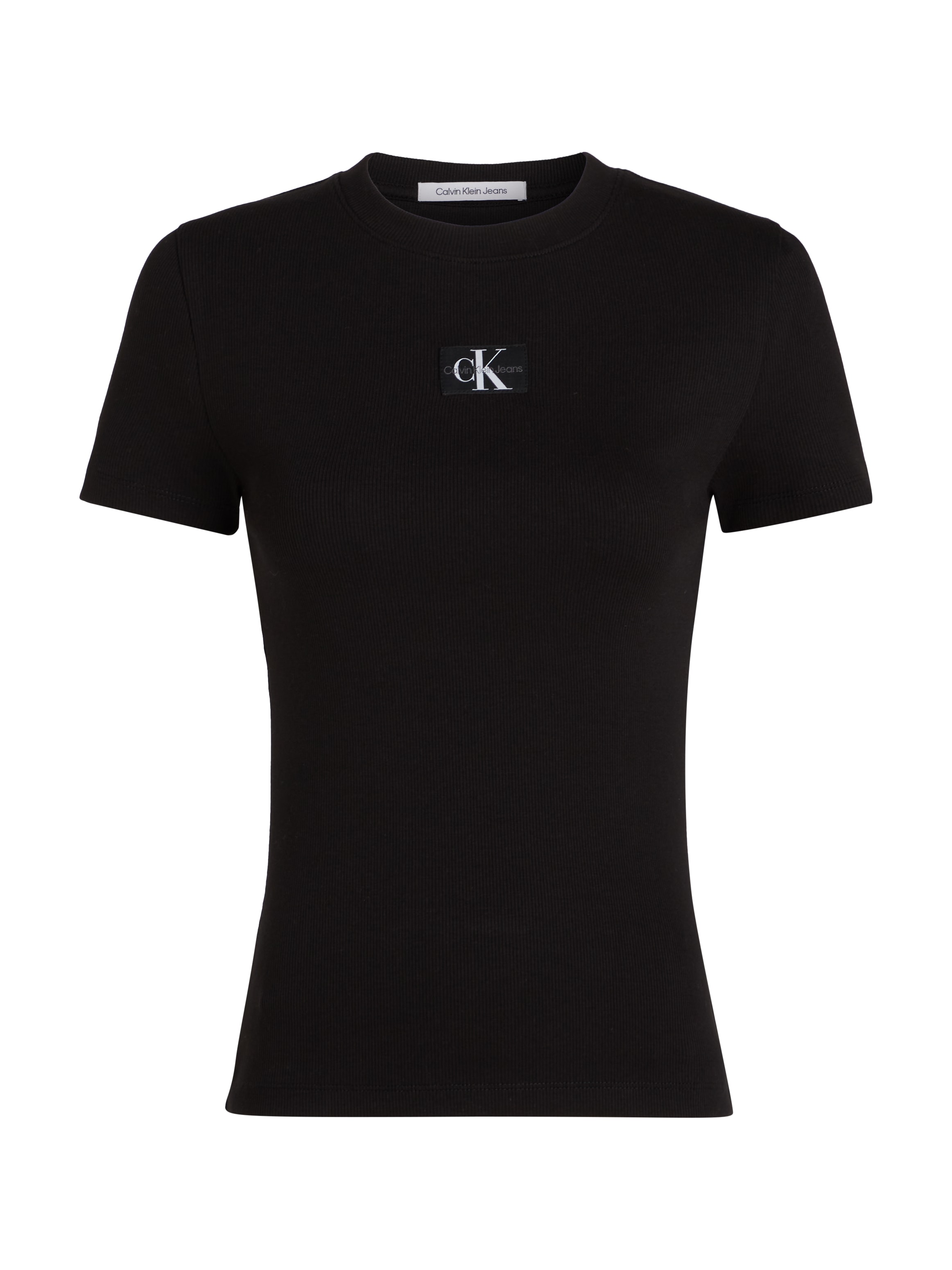 Calvin Klein Jeans T-Shirt »WOVEN LABEL RIB BABY TEE«, mit Logopatch
