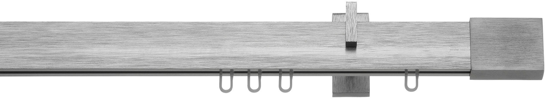 indeko, Gardinenstange »Inline« 1 läufig-läufig Fixmaß Innenlauf Komplett-Set inkl. Gleitern und Montagematerial, edelstahlfarben/silberfarben, 