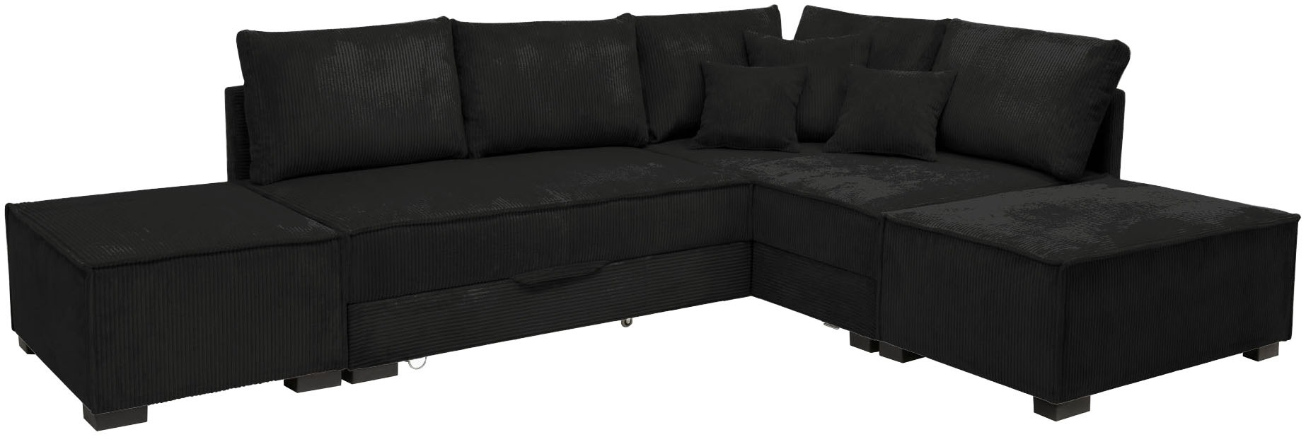 Home affaire Ecksofa inkl. Bettfunktion, Bettkasten, 3 Zierkissen, Boxspringbett 180x200 cm