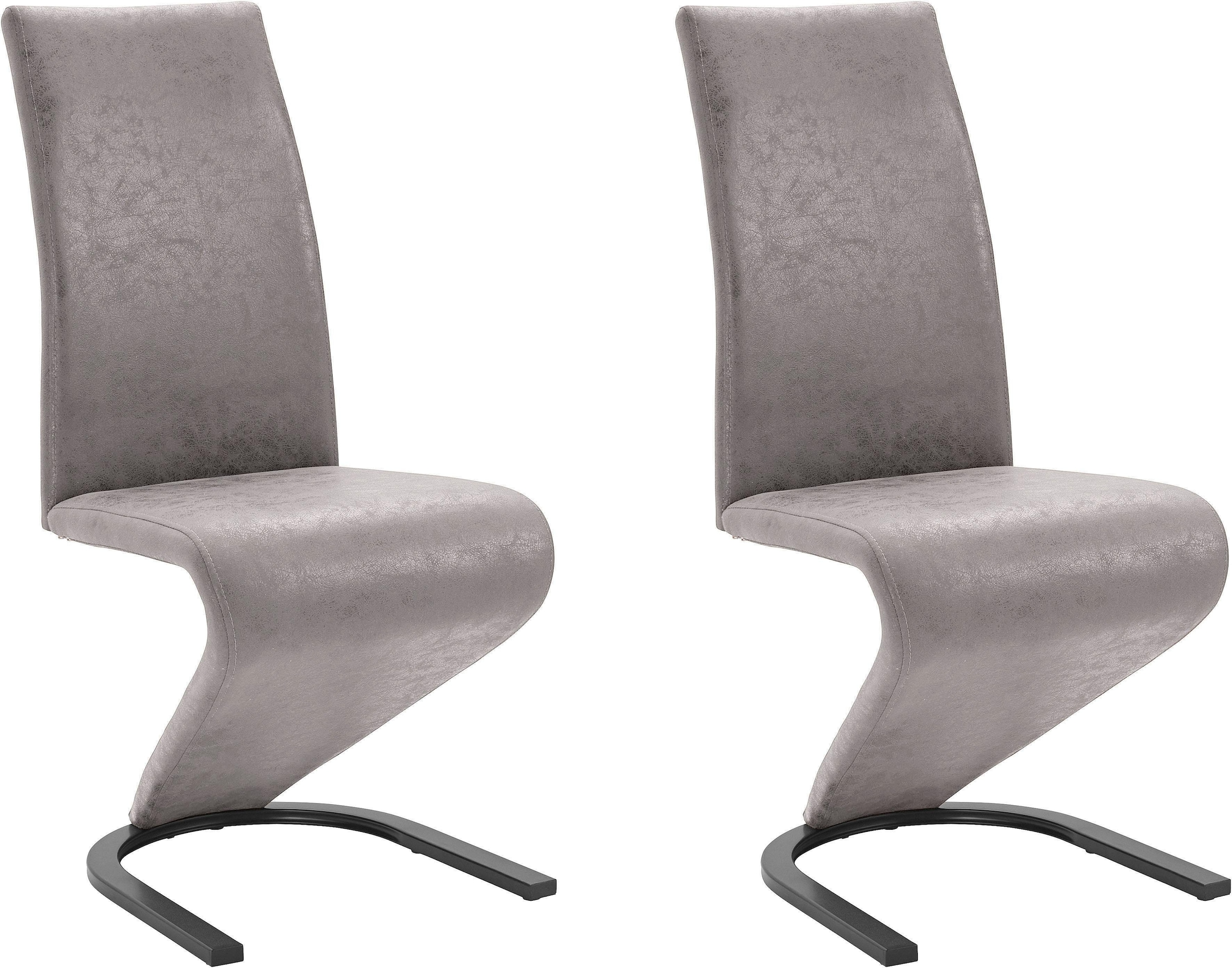 Home affaire Esszimmerstuhl »Ziri Schwingstuhl«, (Set), 2 St., Microfaser, Bezug aus strapazierfähiger Microfaser, schwarzes Metallgestell