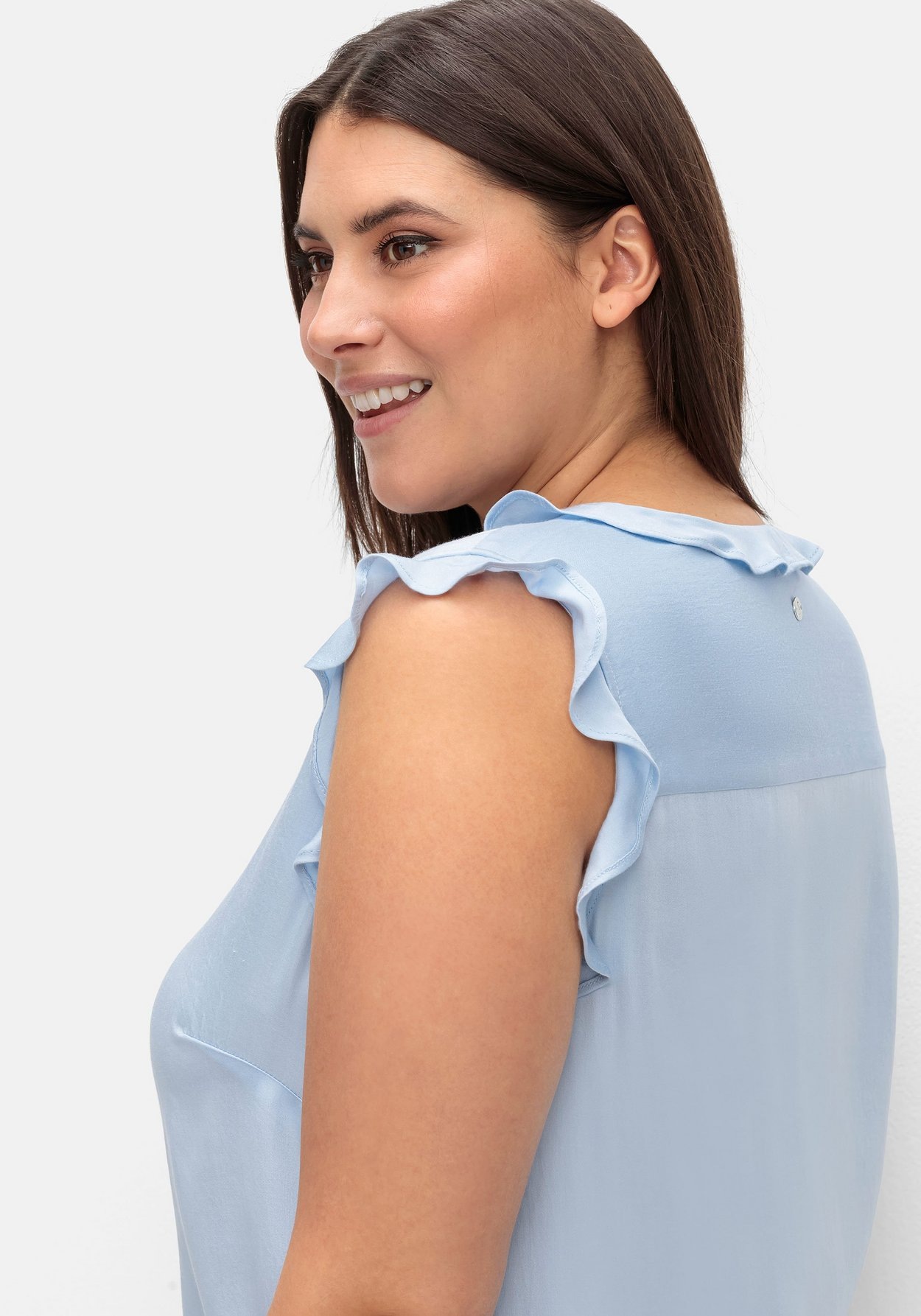 Sheego Rüschenbluse »Bluse in ärmelloser Form mit Volants«