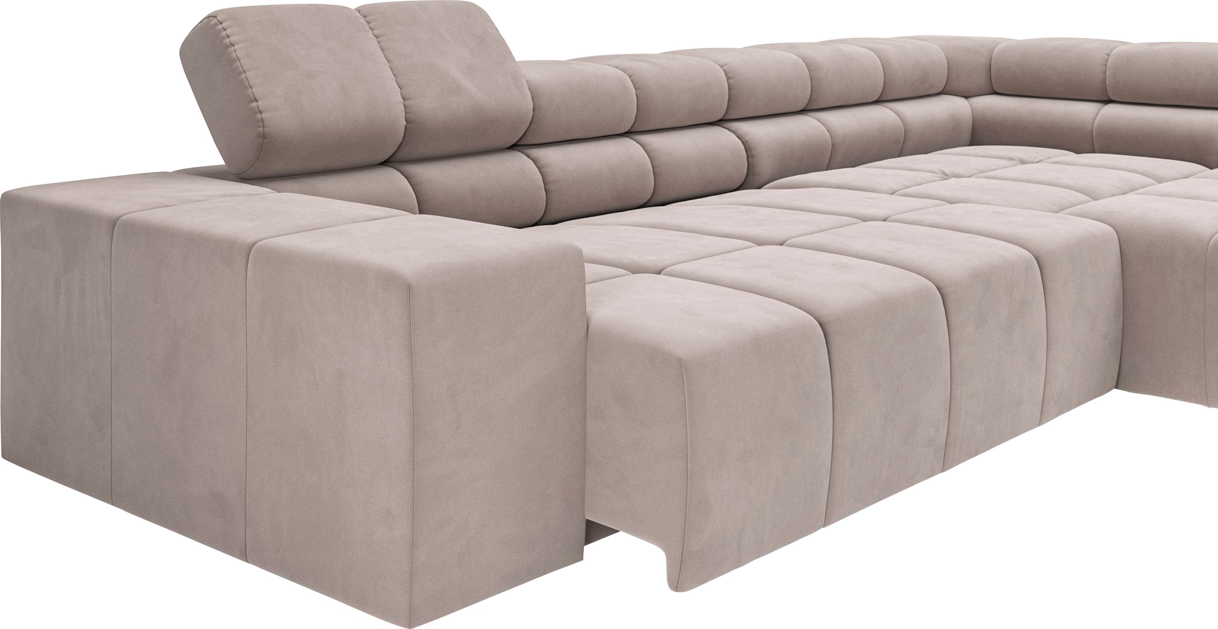 INOSIGN Ecksofa »Ancona incl. Kopfteilverstellung, Zierkissen Breite 319cm, L-Form«, wahlweise motorische Sitztiefenverstellung, auch in Cord + Easy Care