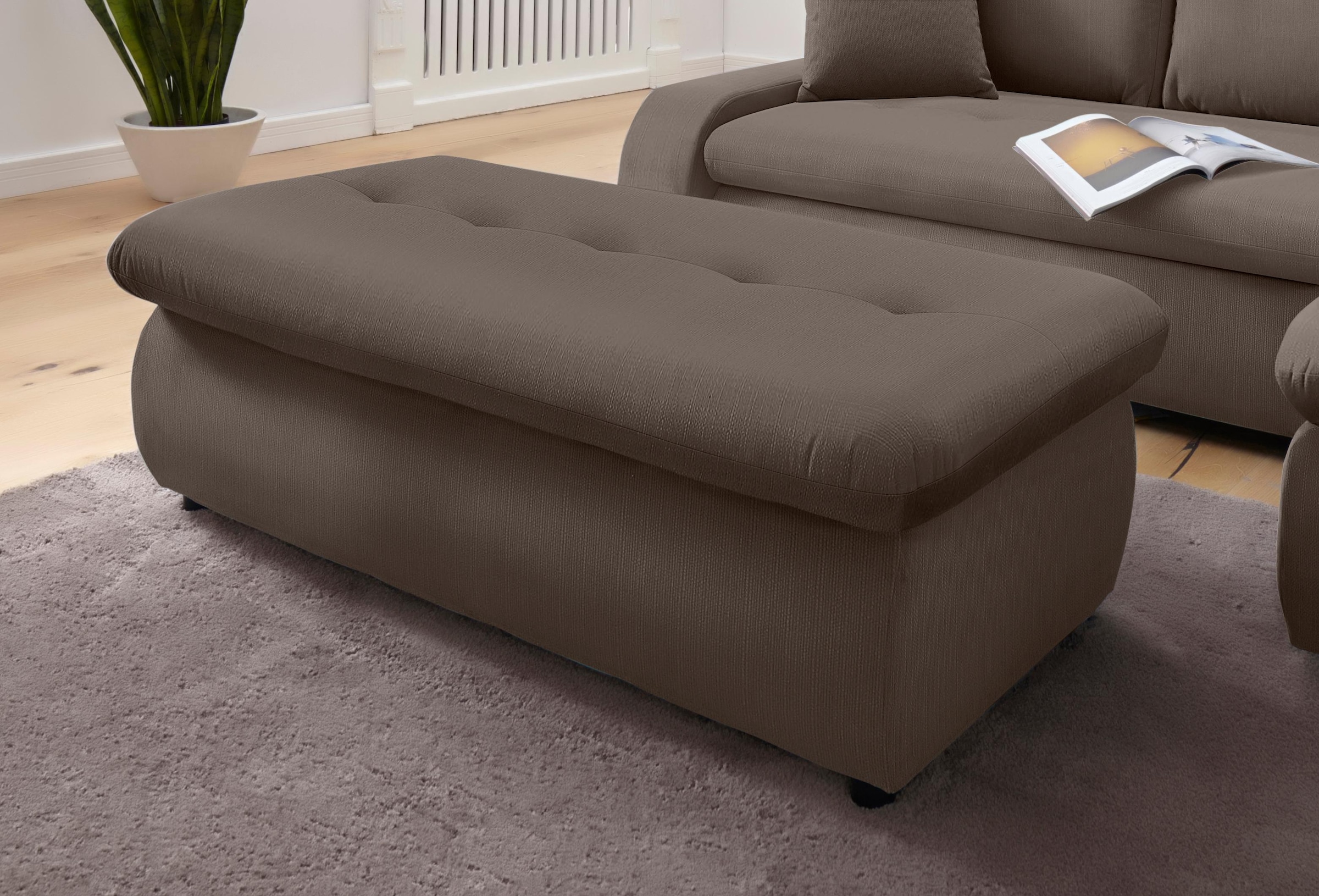 TRENDMANUFAKTUR Hocker »Indie II, bequemer Bankhocker mit Staufach unter der Sitzfläche«