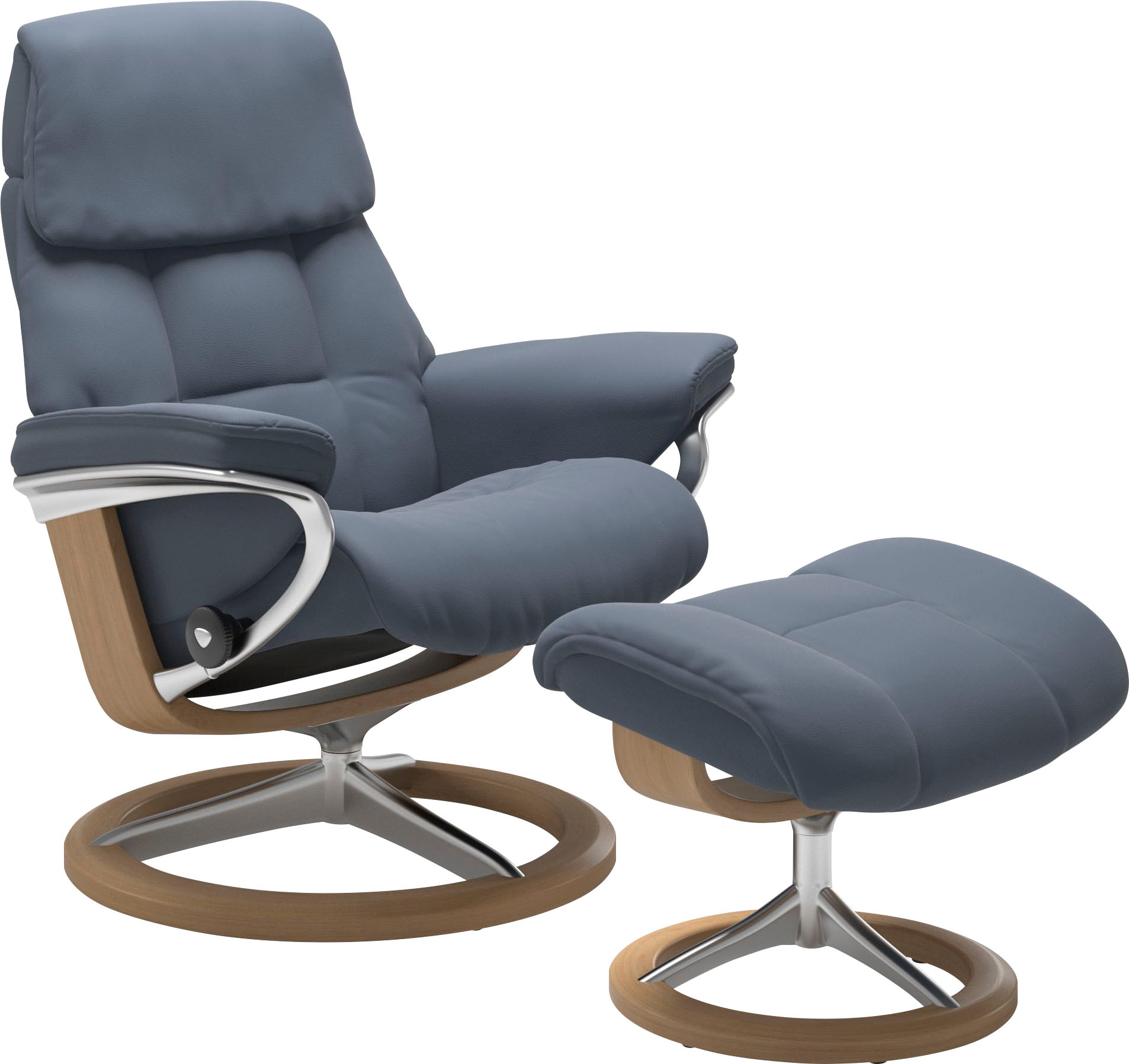 Stressless® Relaxsessel »Ruby«, (Set, Relaxsessel mit Hocker), mit Signature Base, Größe S, Gestell Eiche, Wenge, Braun & Schwarz