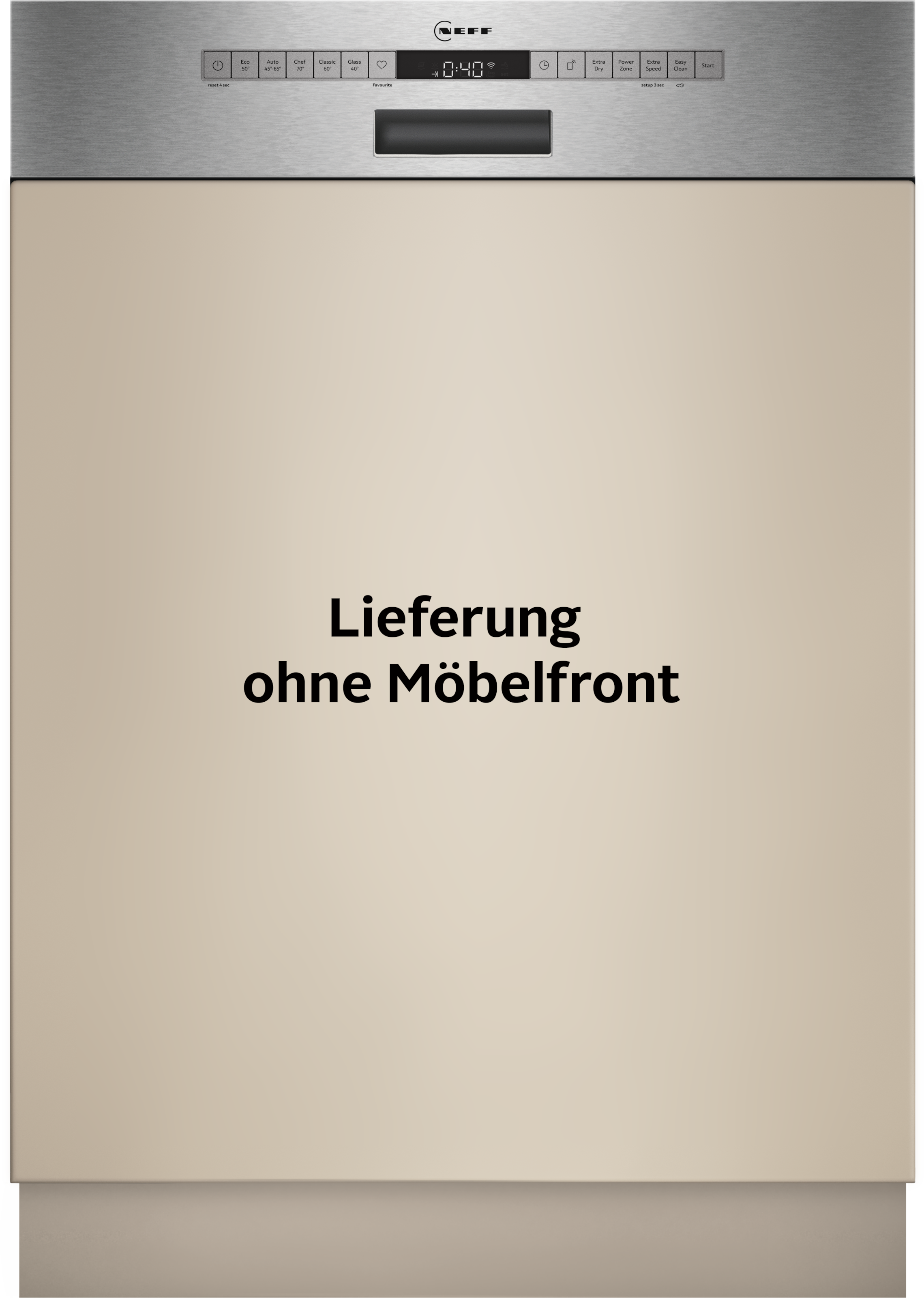 NEFF teilintegrierbarer Geschirrspüler N 50 "S145HTS06E" 13 tlg. Maßgedecke Flex 1 Korbsystem - klappbare Elemente im Unterkorb