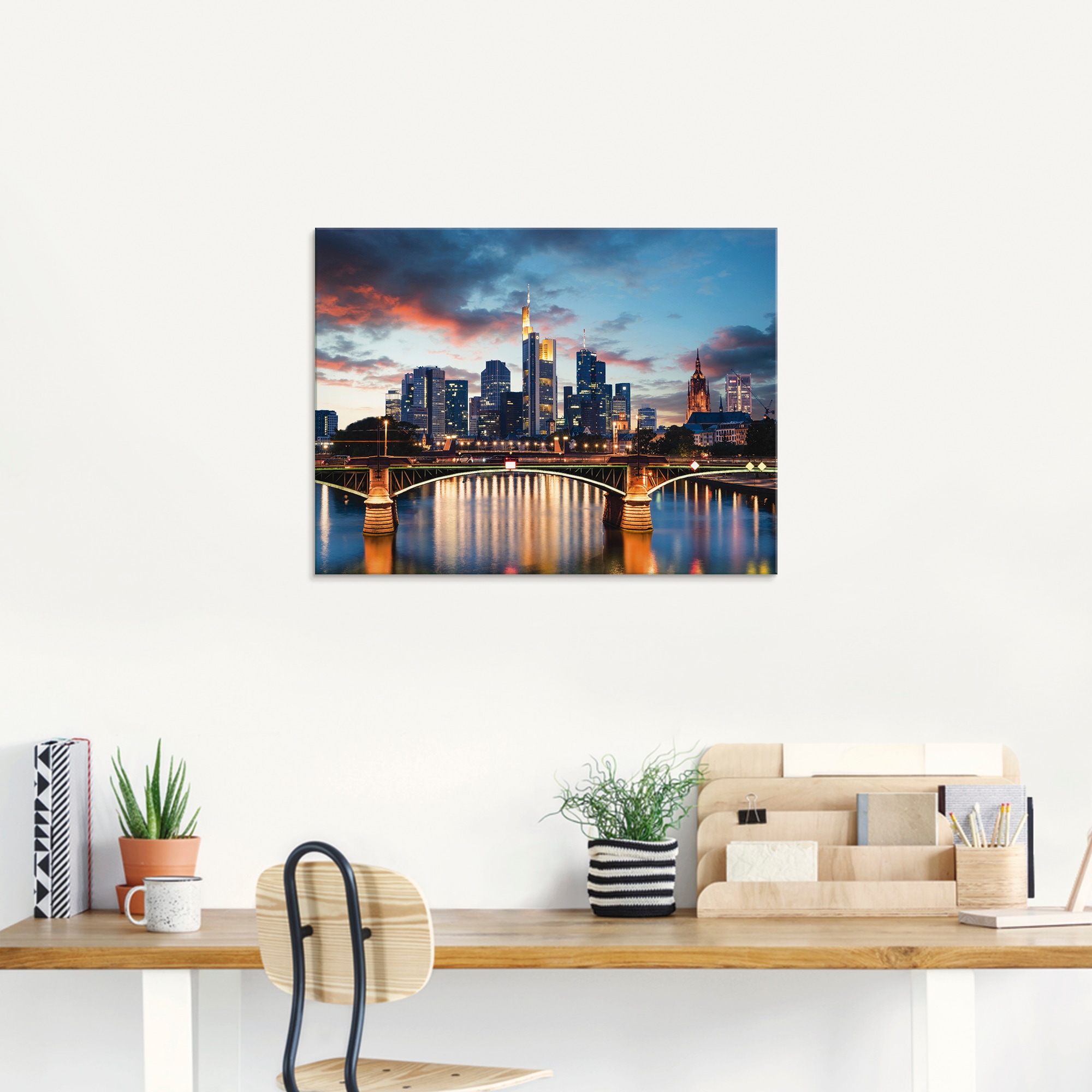 Artland Glasbild »Frankfurt am Main Skyline II« Deutschland 1 Stk. tlg. in verschiedenen Größen
