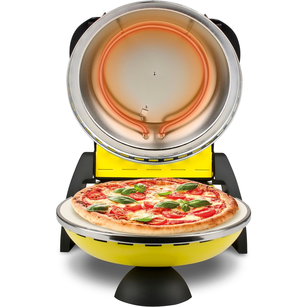 G3Ferrari Pizzaofen »Delizia G1000605 gelb«, bis 400 Grad mit feuerfestem Naturstein