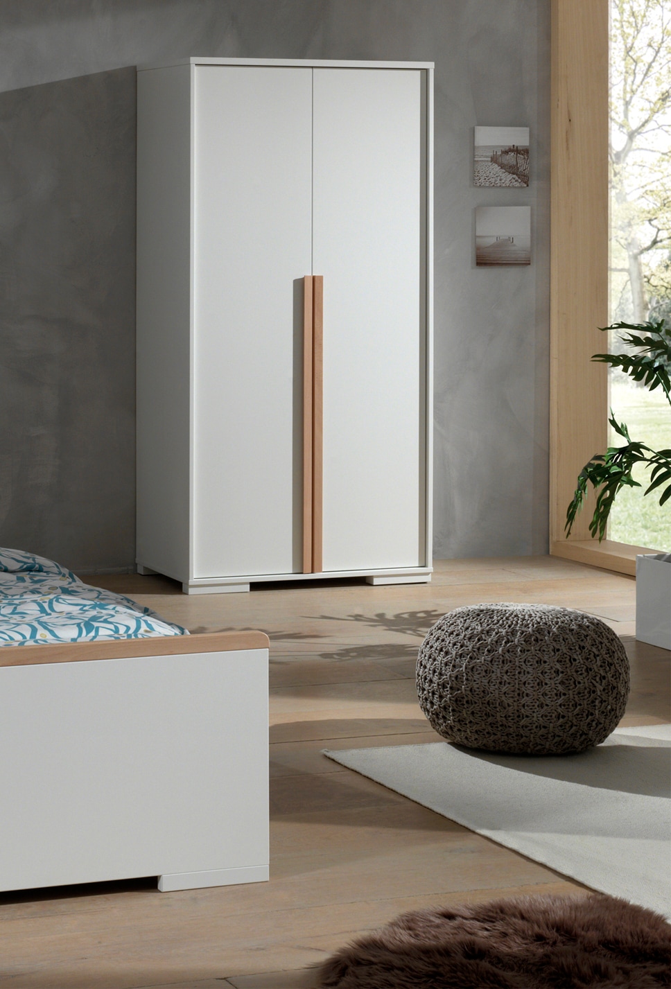 Vipack LONDON Armoire  2 Portes Blanc mat