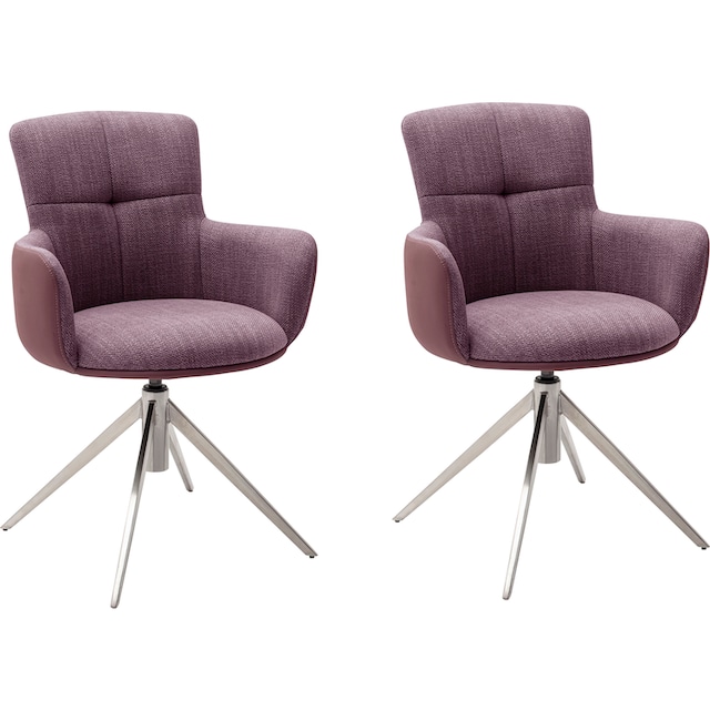 MCA furniture Esszimmerstuhl »Mecana«, (Set), 2 St., 2er Set Materialmix,  Stuhl 360° drehbar mit Nivellierung, bis 120 kg auf Raten bestellen