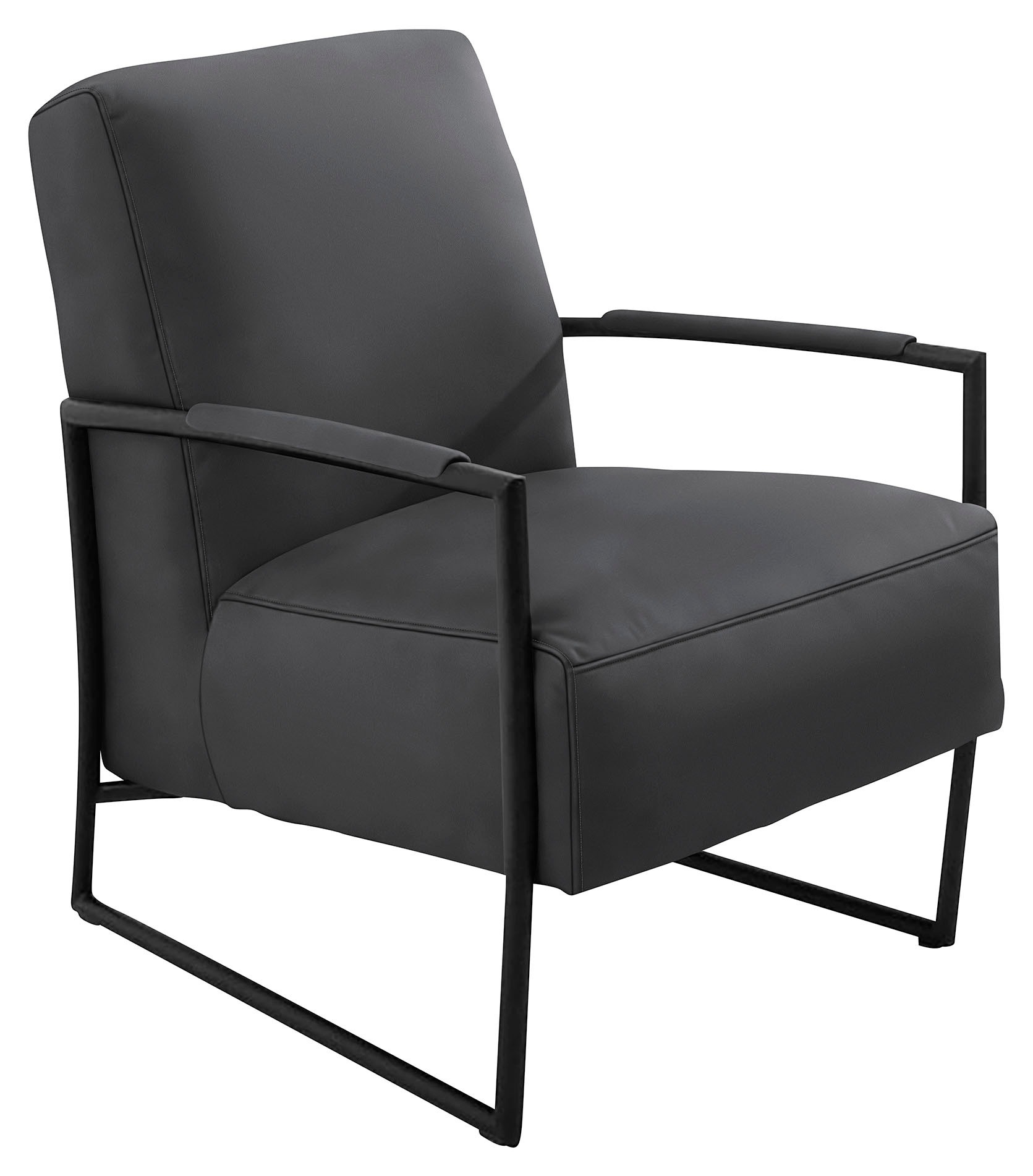 K+W Komfort & Wohnen Cocktailsessel mit bezogenen Armlehnen, Gestell in Metall schwarz Struktur