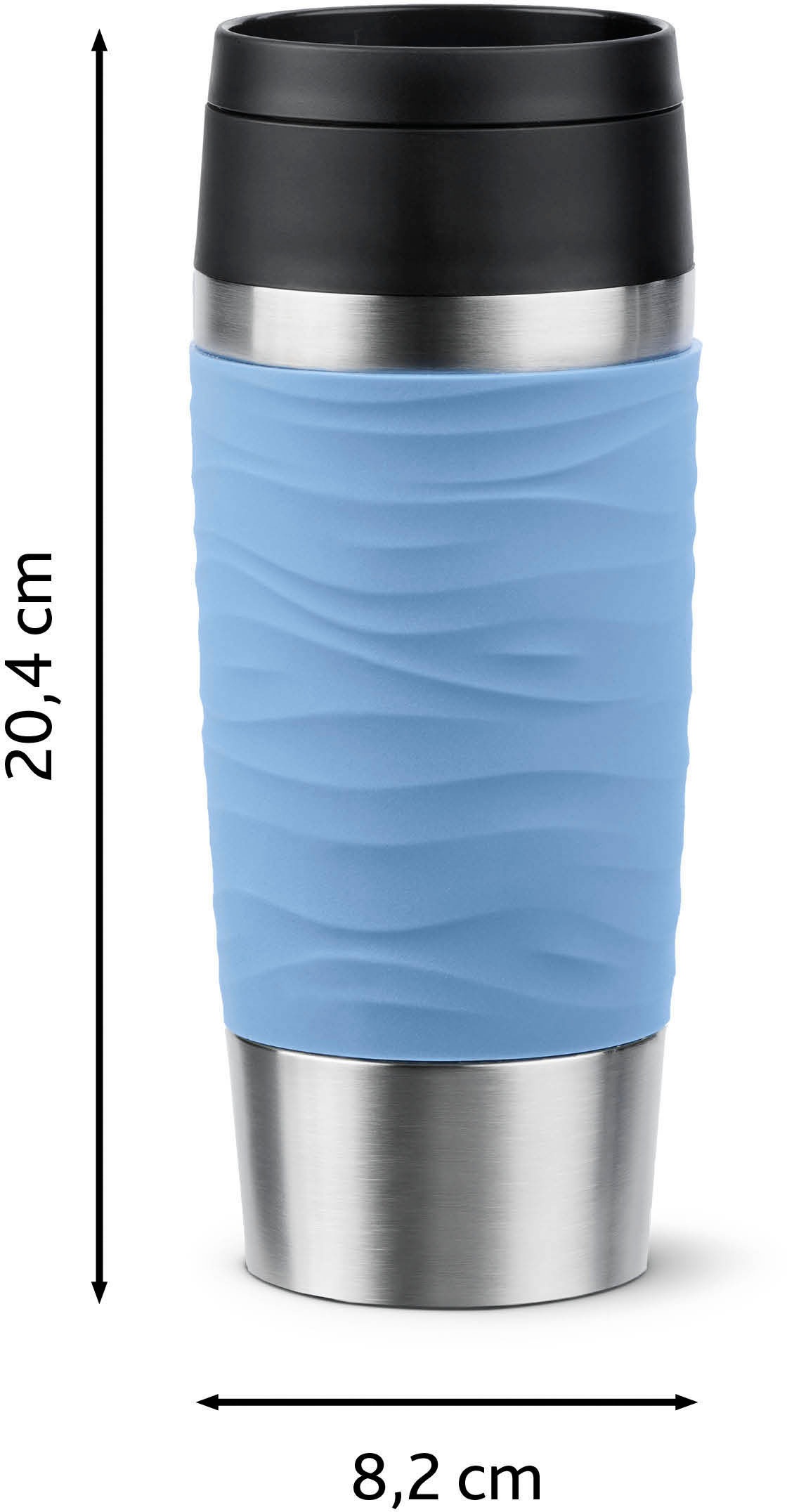 Emsa Thermobecher »Travel Mug Classic Wave«, 100% dicht, spülmaschinenfest, 360°-Trinköffnung
