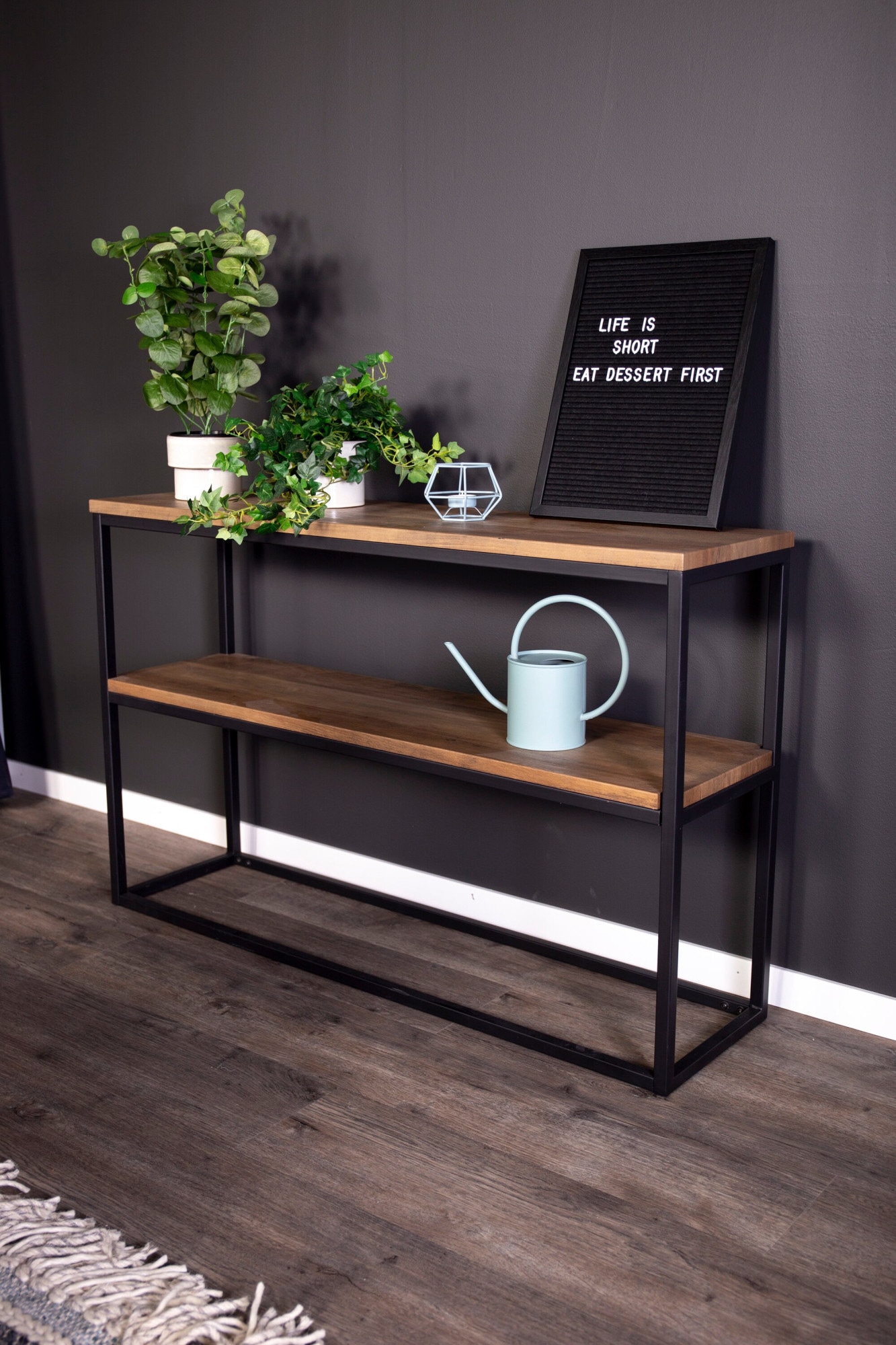 Venture Home Beistelltisch "Rise, schmaler Nachttisch in heller Eschenoptik, 45 × 30 cm" Schlafzimmertisch, MDF, Papierlaminat, Metallrahmen, schlank, urban