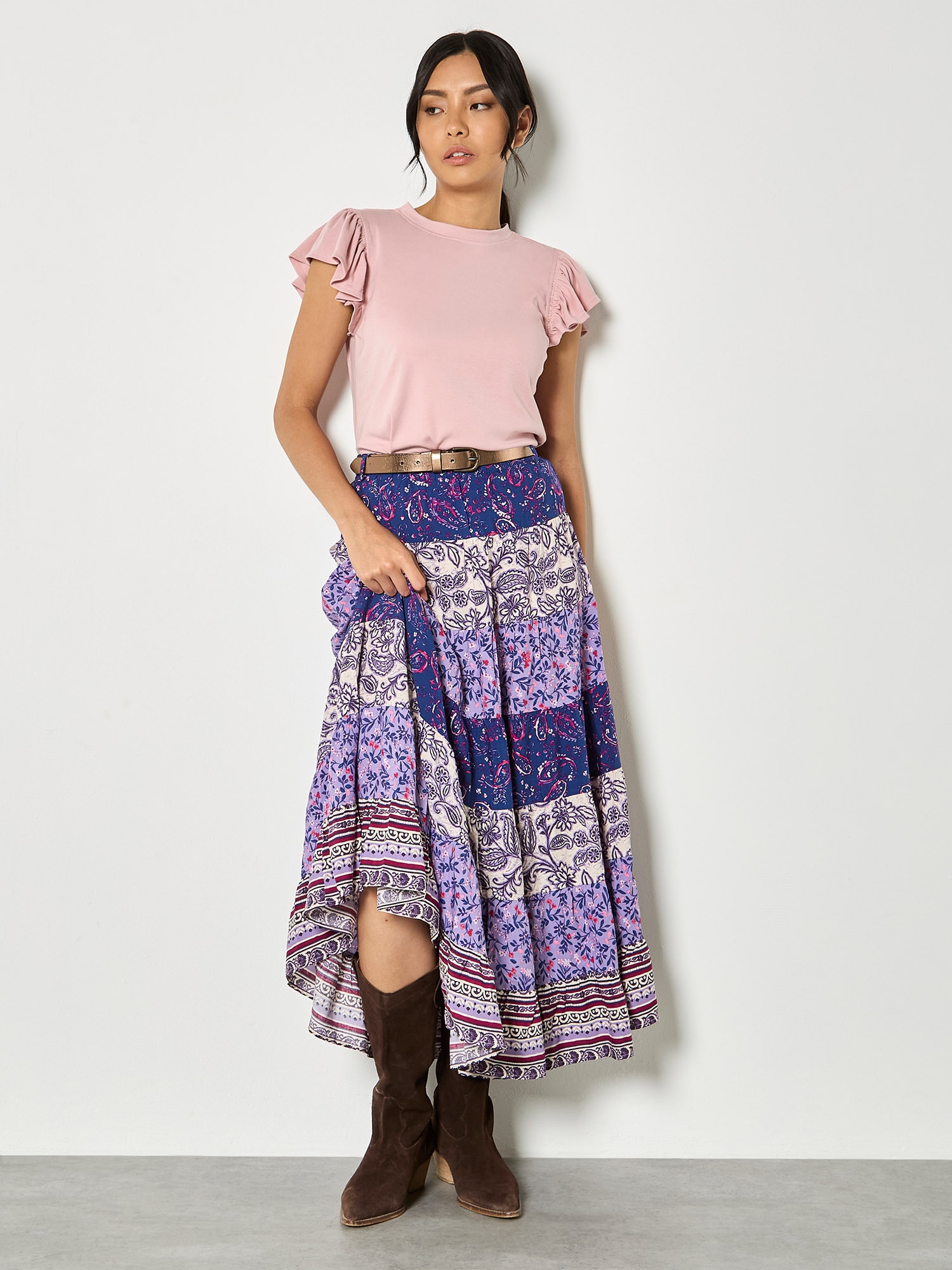 Apricot Maxirock »Patchwork-Maxirock« mit Stufen