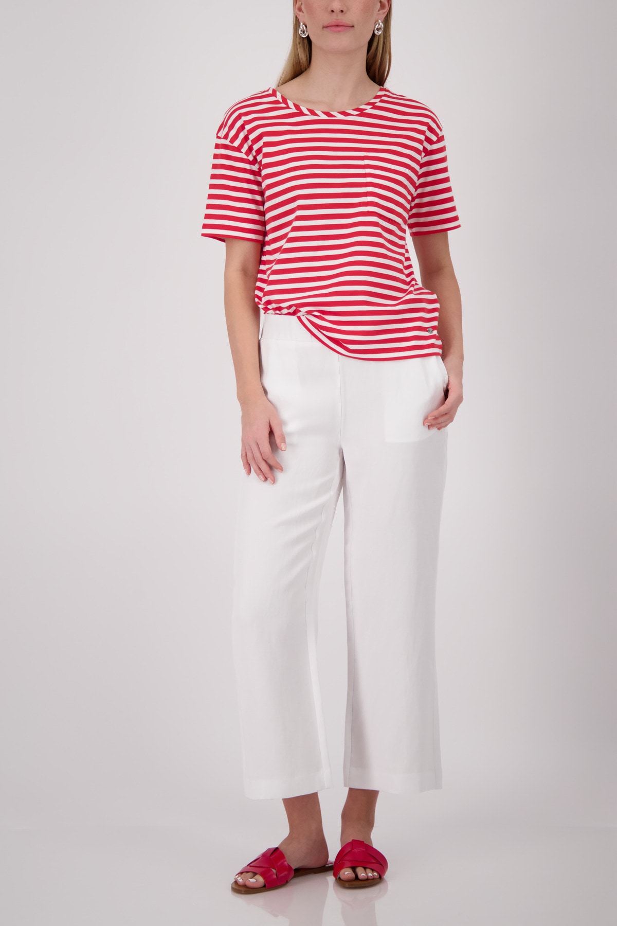 Monari Rundhalsshirt »Shirt Basic Pima Ringel« mit Streifen