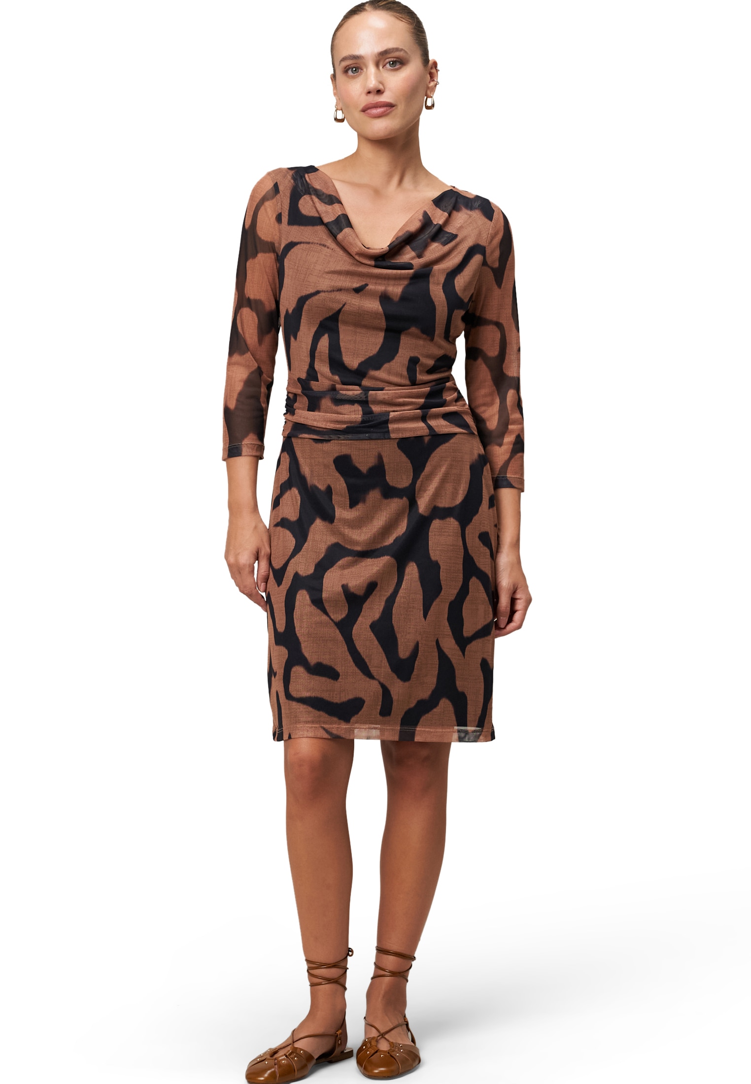 Zero Bodykleid »Meshkleid mit Wasserfallausschnitt«