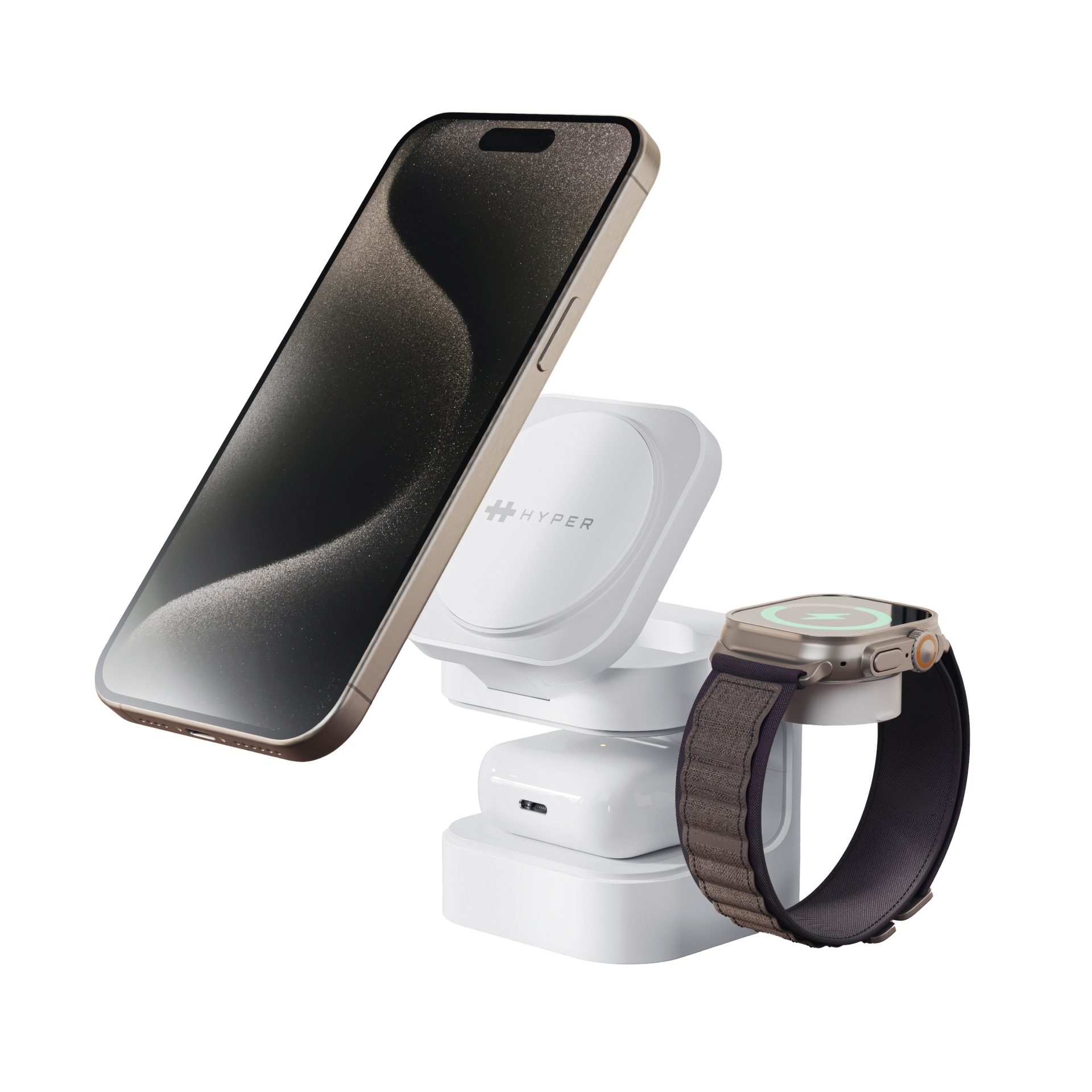 Targus Wireless Charger »Hyperjuice Qi2 3-in-1 Magnetic Charging Stand«