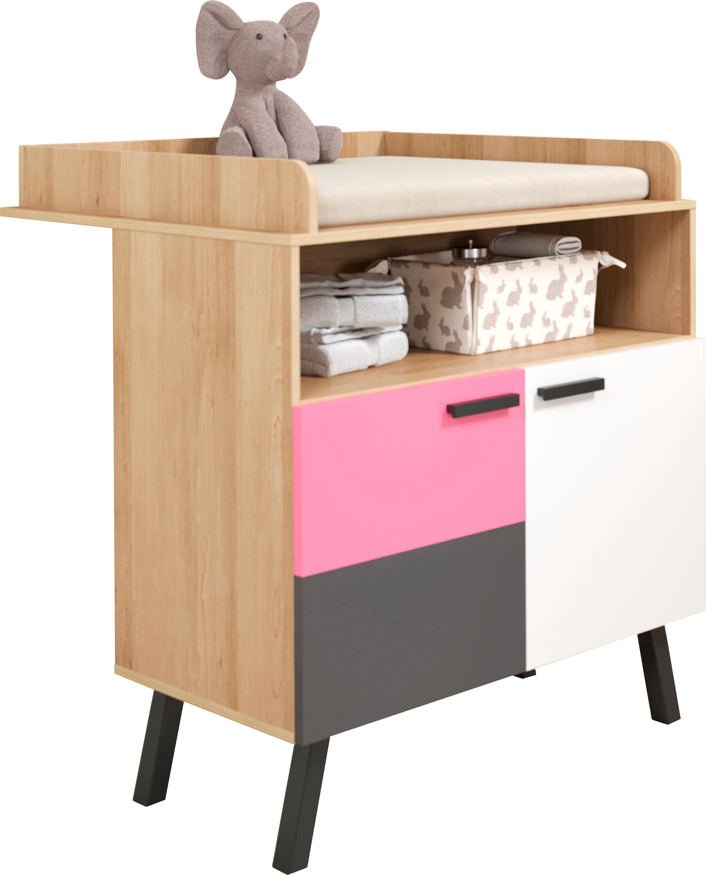 trendteam Babymöbel-Set »Mats«, (Set, 3 tlg., Bett, Wickelkommode, Schrank)