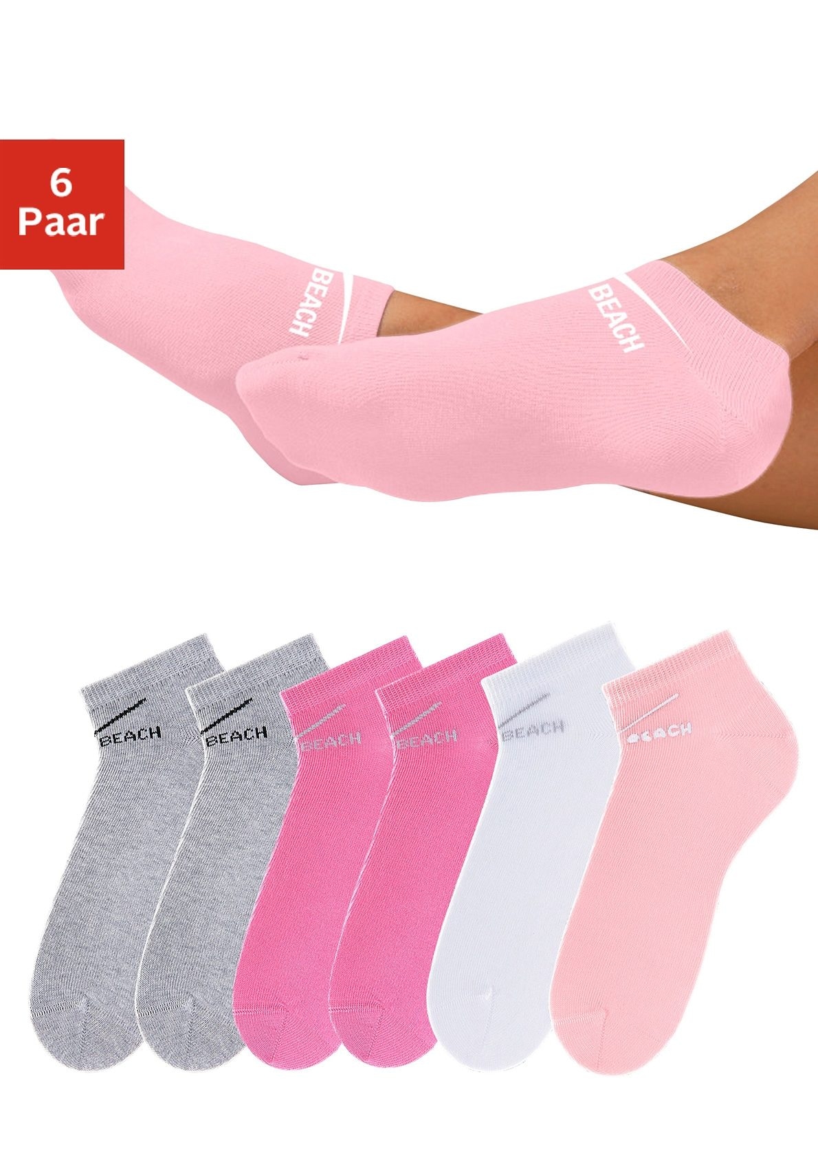 Sneakersocken, (Packung, 6 Paar), perfekte Passform durch LYCRA-Anteil