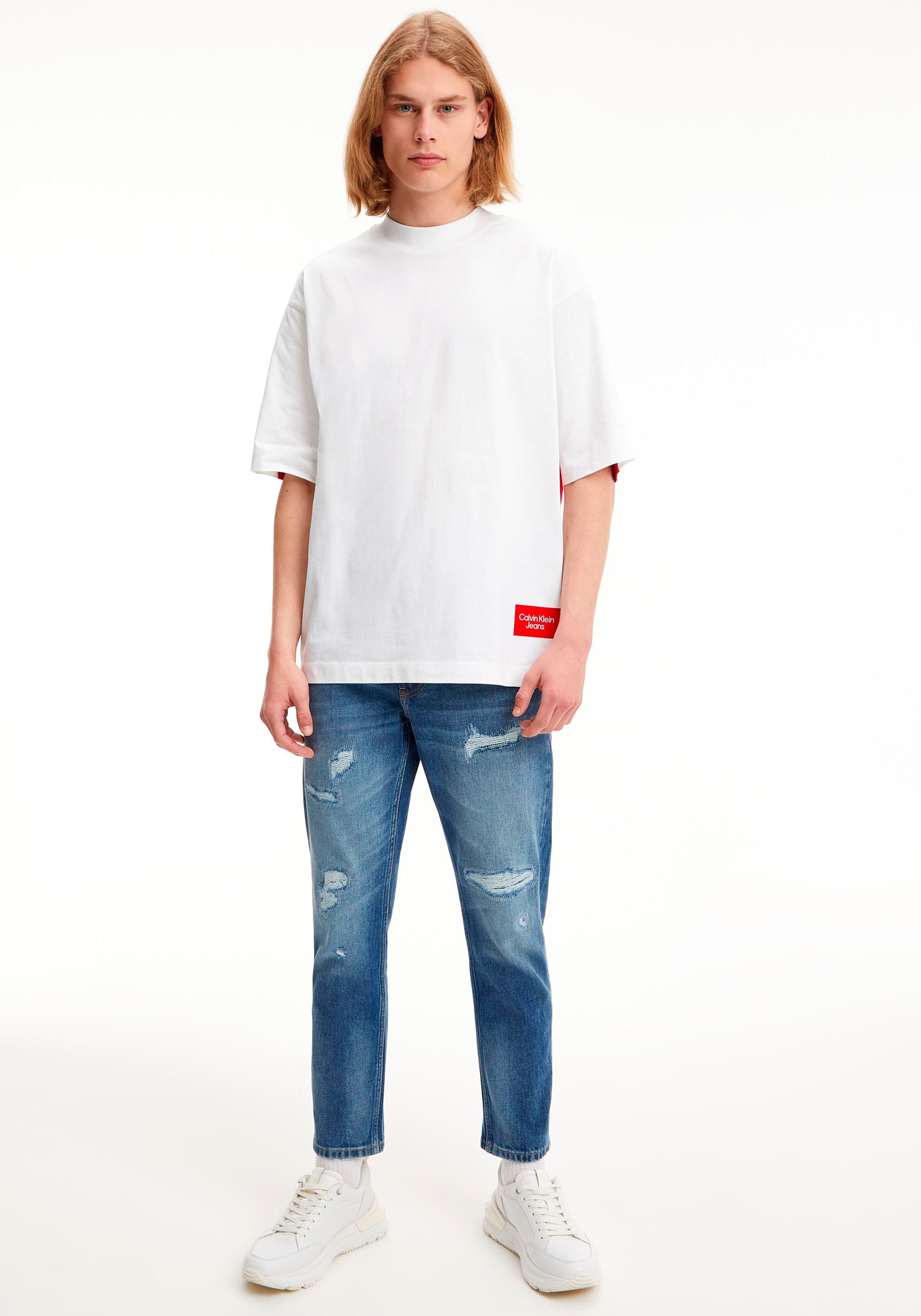 Klein COLORBLOCK LOGO mit ♕ T-Shirt Calvin Rundhalsausschnitt Jeans »BOLD TEE«, bei