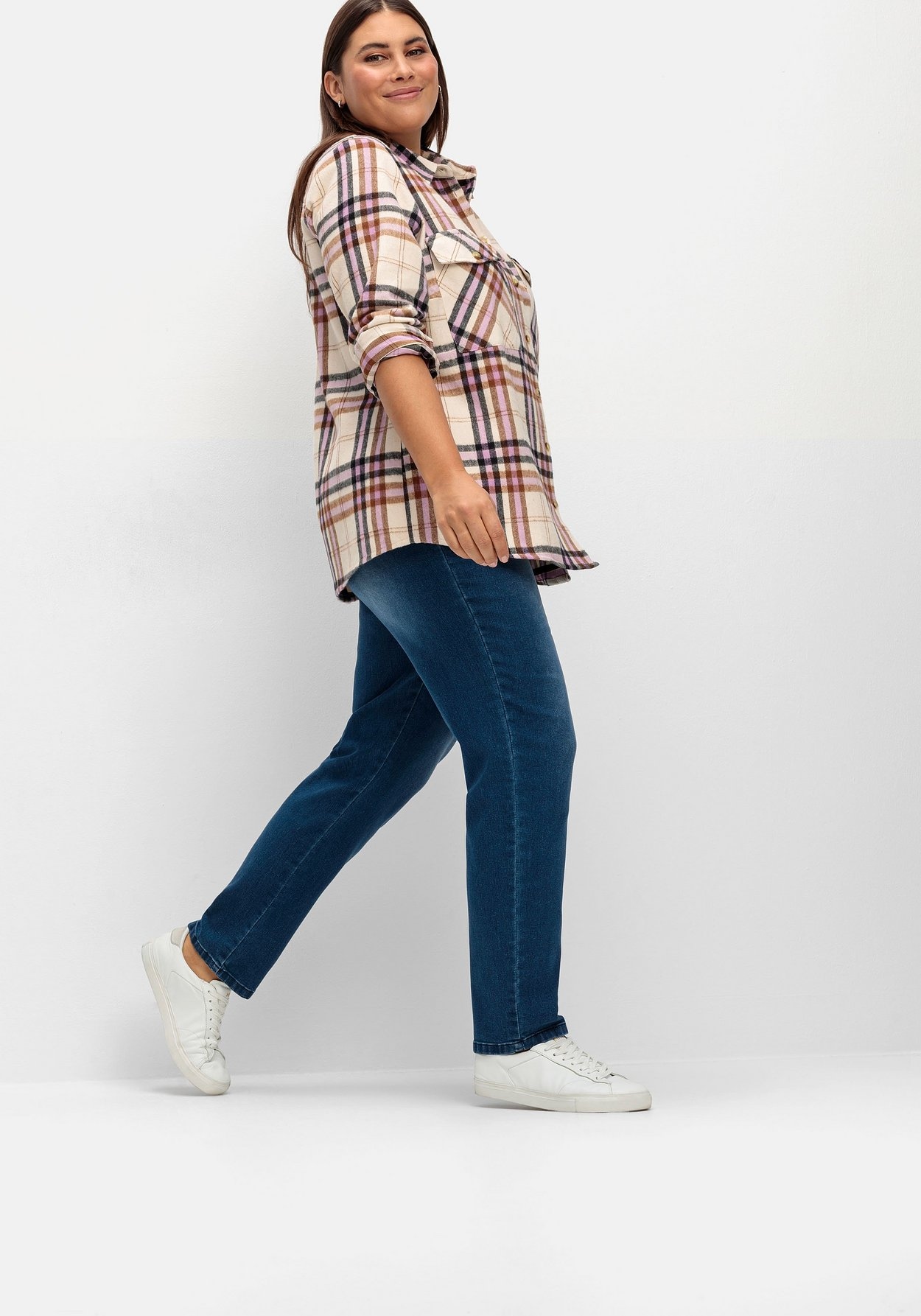 Sheego Schlupfjeans »Schmale Jeans mit Rippstrick-Dehnbund«