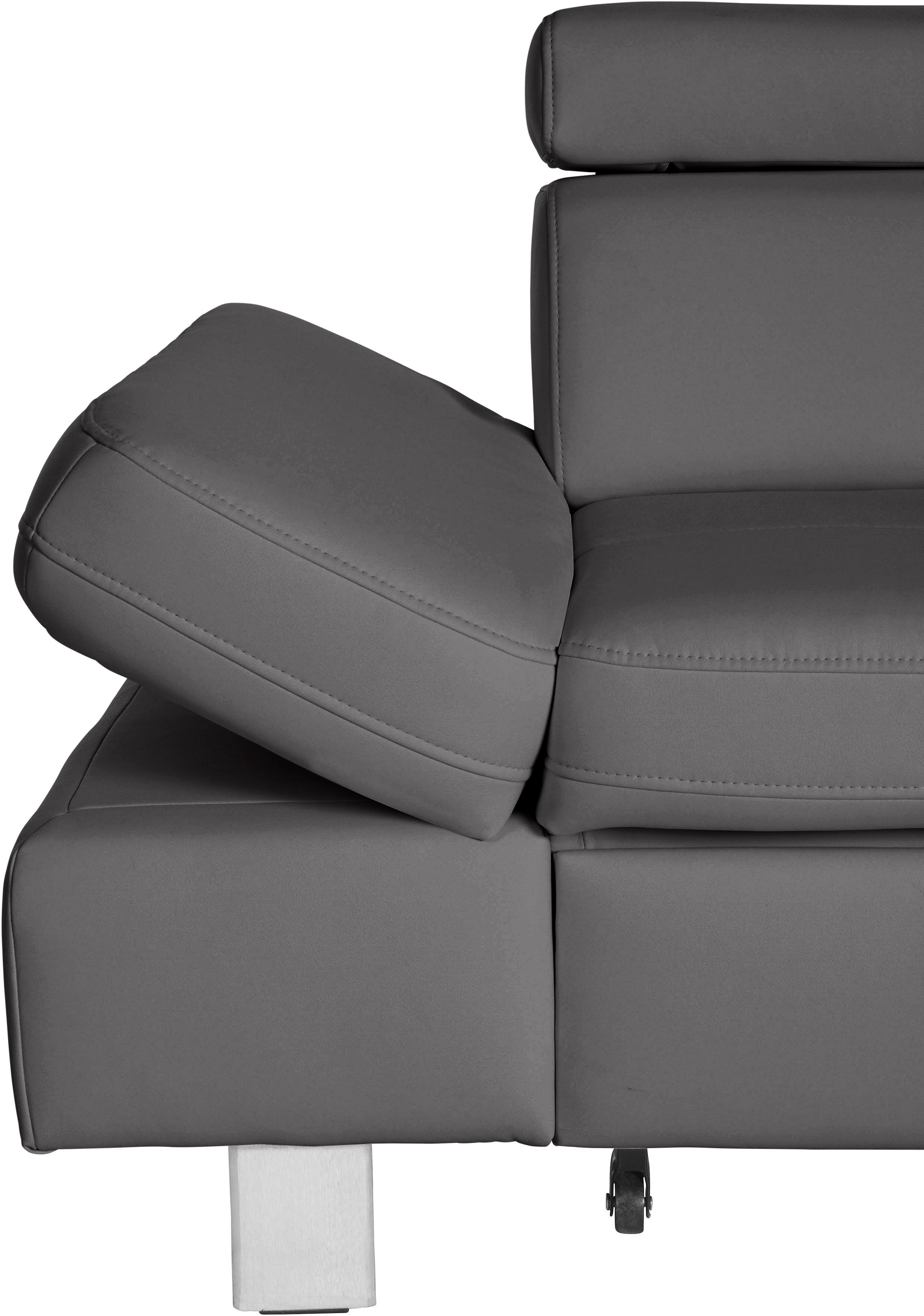 exxpo - sofa fashion Ecksofa »Fiji, hochwertige Detailverarbeitung im Sitz und Rücken, L-Form«, bequem durch Kopf- und Armteilverstellung, wahlweise mit Bettfunktion