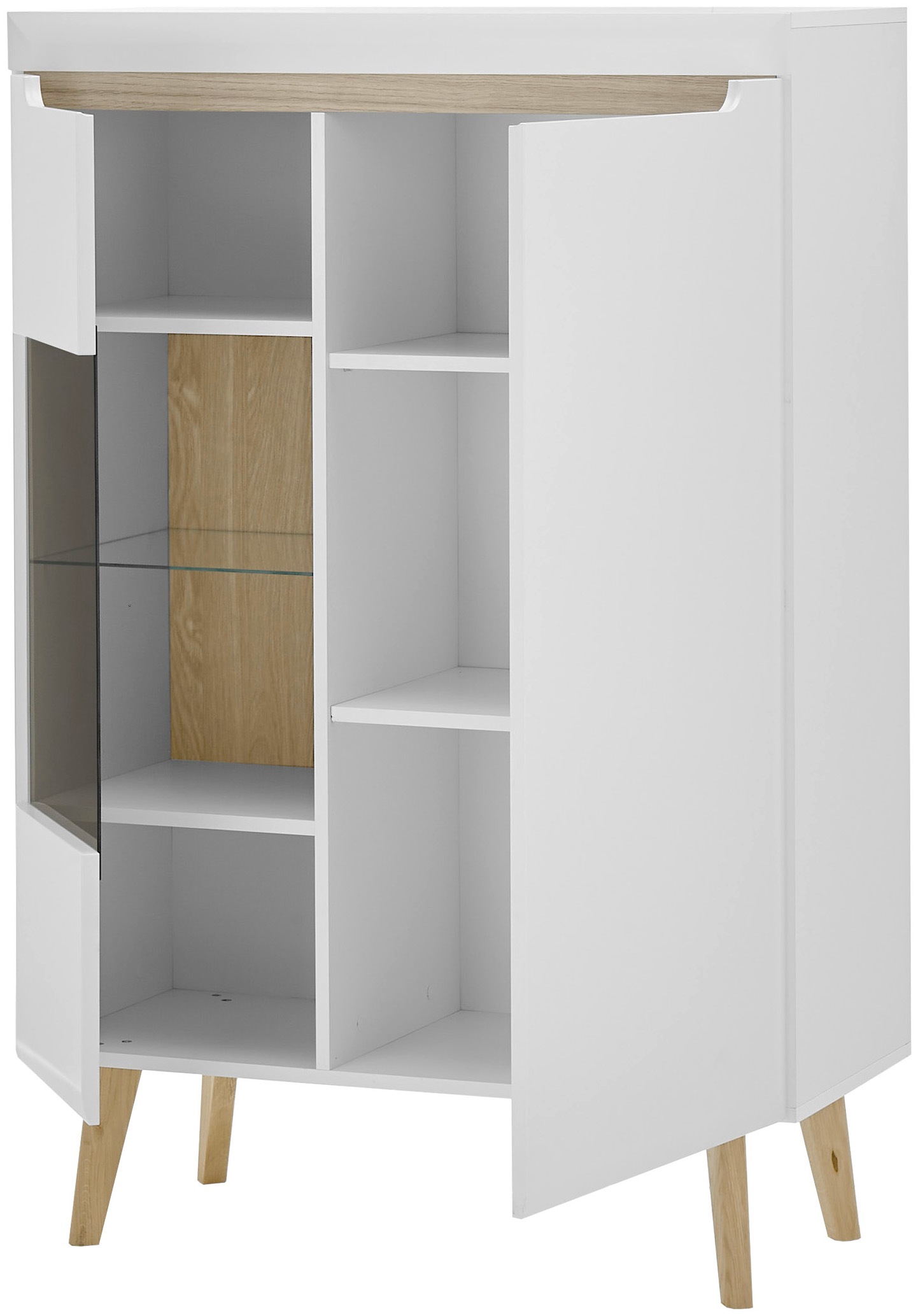 INOSIGN Wohnwand »Torge, Anbauwand, Schrankwand, Mediawand, Wohnzimmer-Set«, (Set, 4 St.), enthält 2 Vitrinen, 1 Lowboard + 1 Wandboard, 290 cm breit