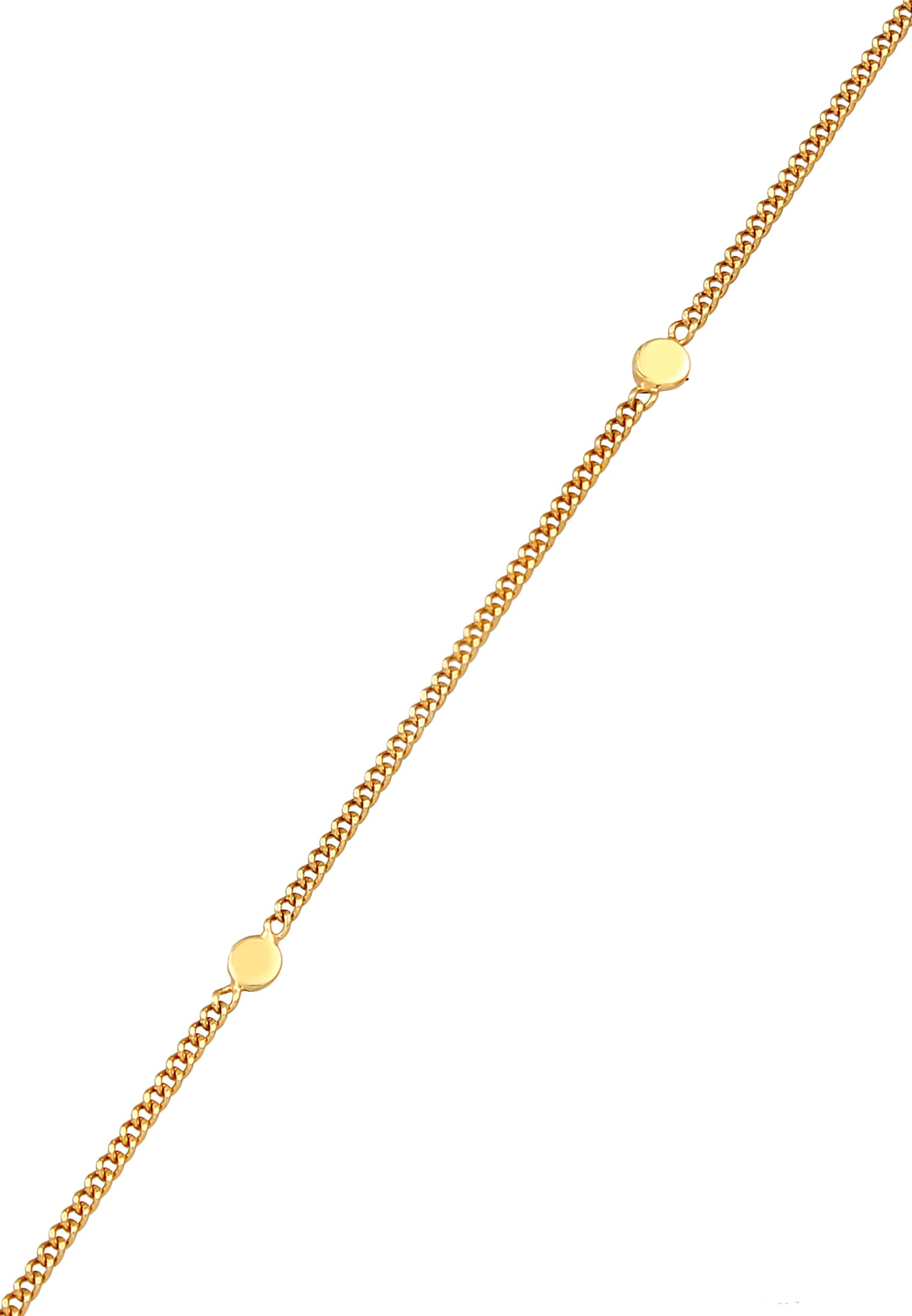 Elli Premium Kette mit Anhänger »Halskette Plättchen Kreis Rund Coin Boho 375 Gelbgold«