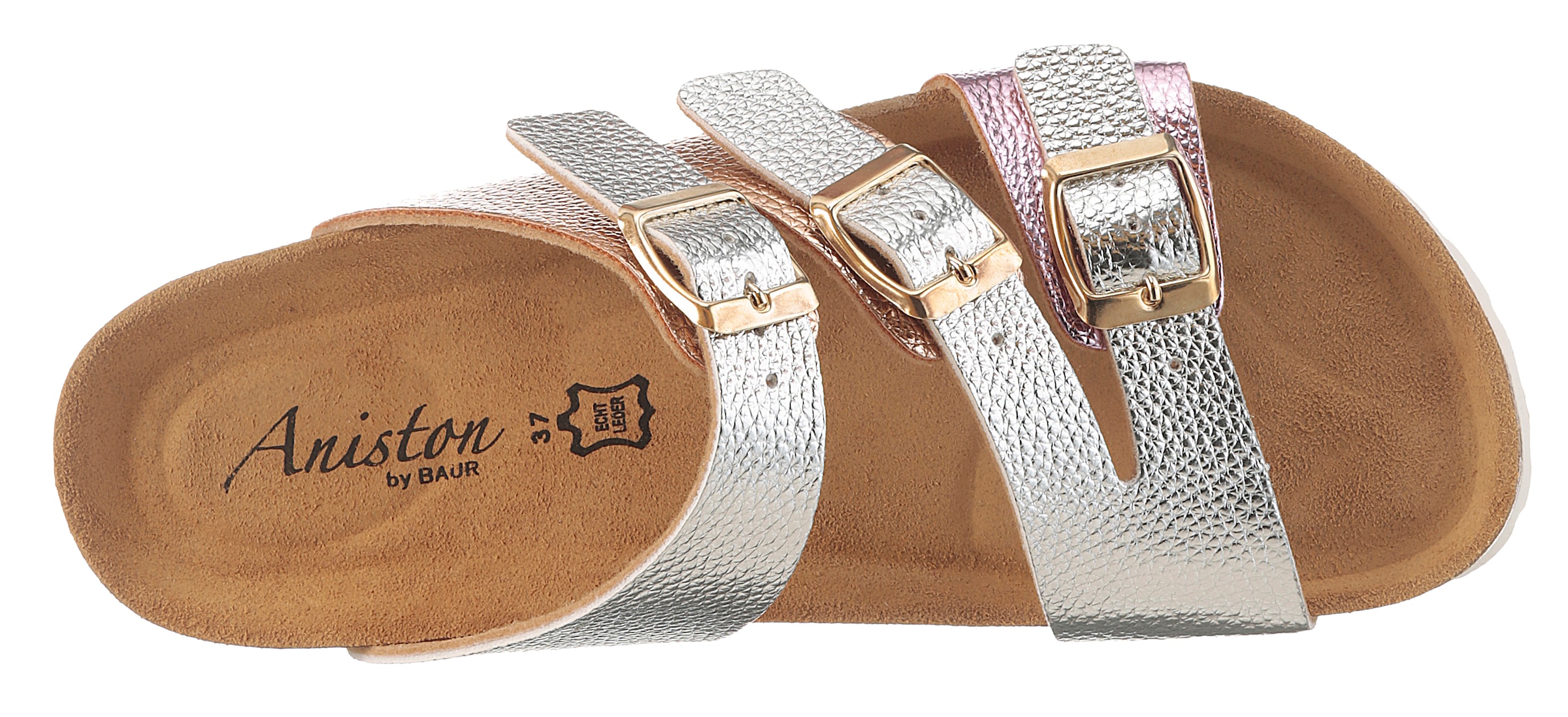 Aniston SHOES Pantolette, Sommerschuh, Strandschuh, Urlaubschuh, Metallic - NEUE KOLLEKTION