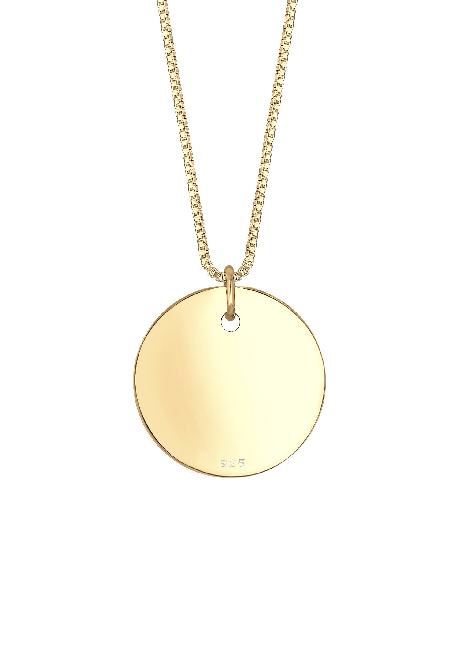Elli Lange Kette »Halskette Plättchen Kreis Rund Gehämmert 925 Silber«