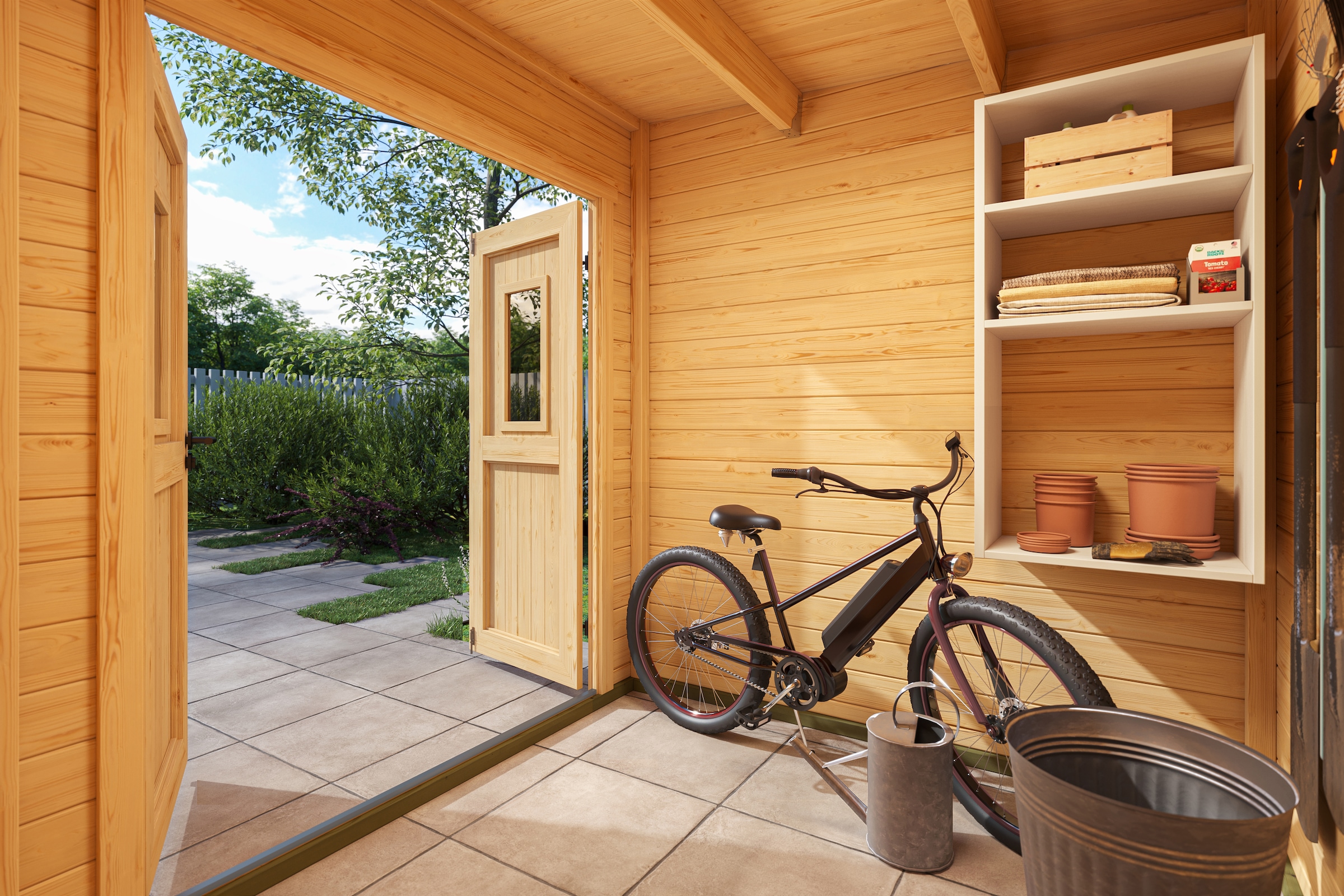 Nordic Holz Gartenhaus »Felix 1« kleiner stilvoller Schuppen mit Flachdach