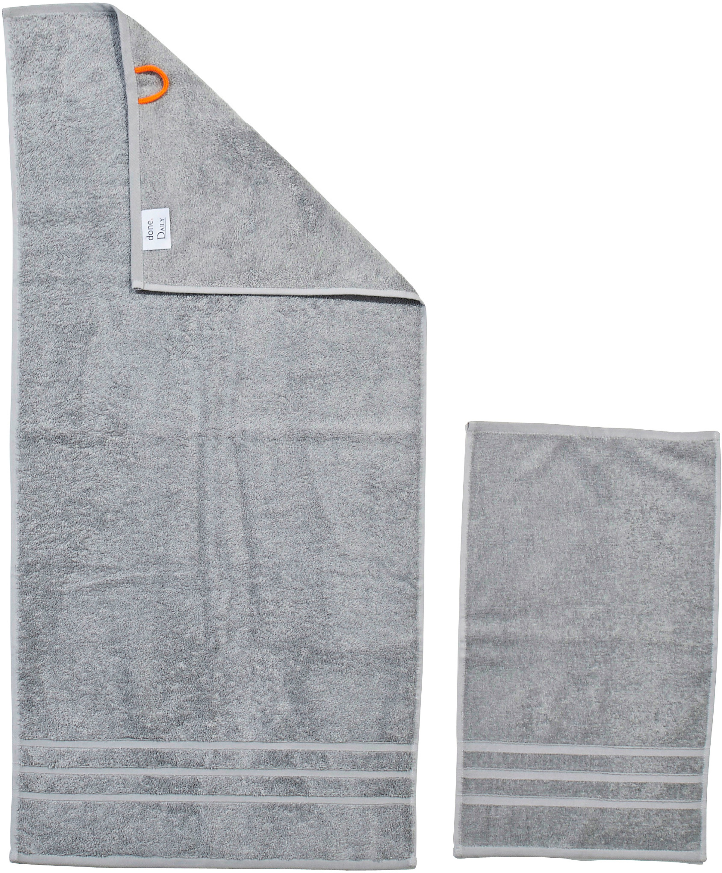 done.® Handtuch Set »Daily Uni«, (Set, 4 St., 2 Gästetücher (30x50 cm)-2 Handtücher (50x100 cm), 2x Gästehandtücher & 2x Handtücher, Uni-Farben