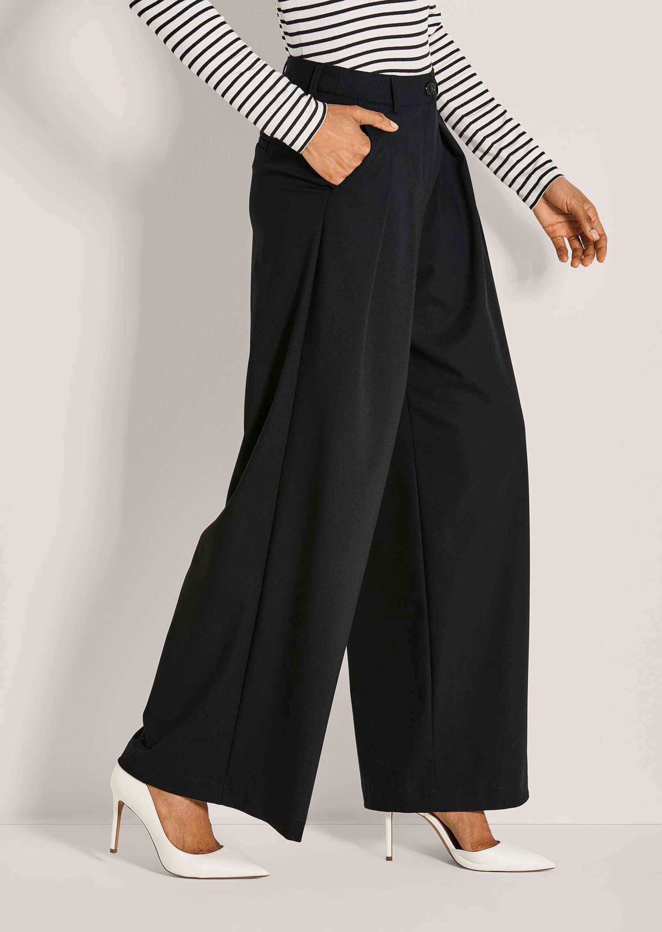 MADELEINE Bundfaltenhose »Palazzohose Elegante Palazzohose mit weitem Bein«