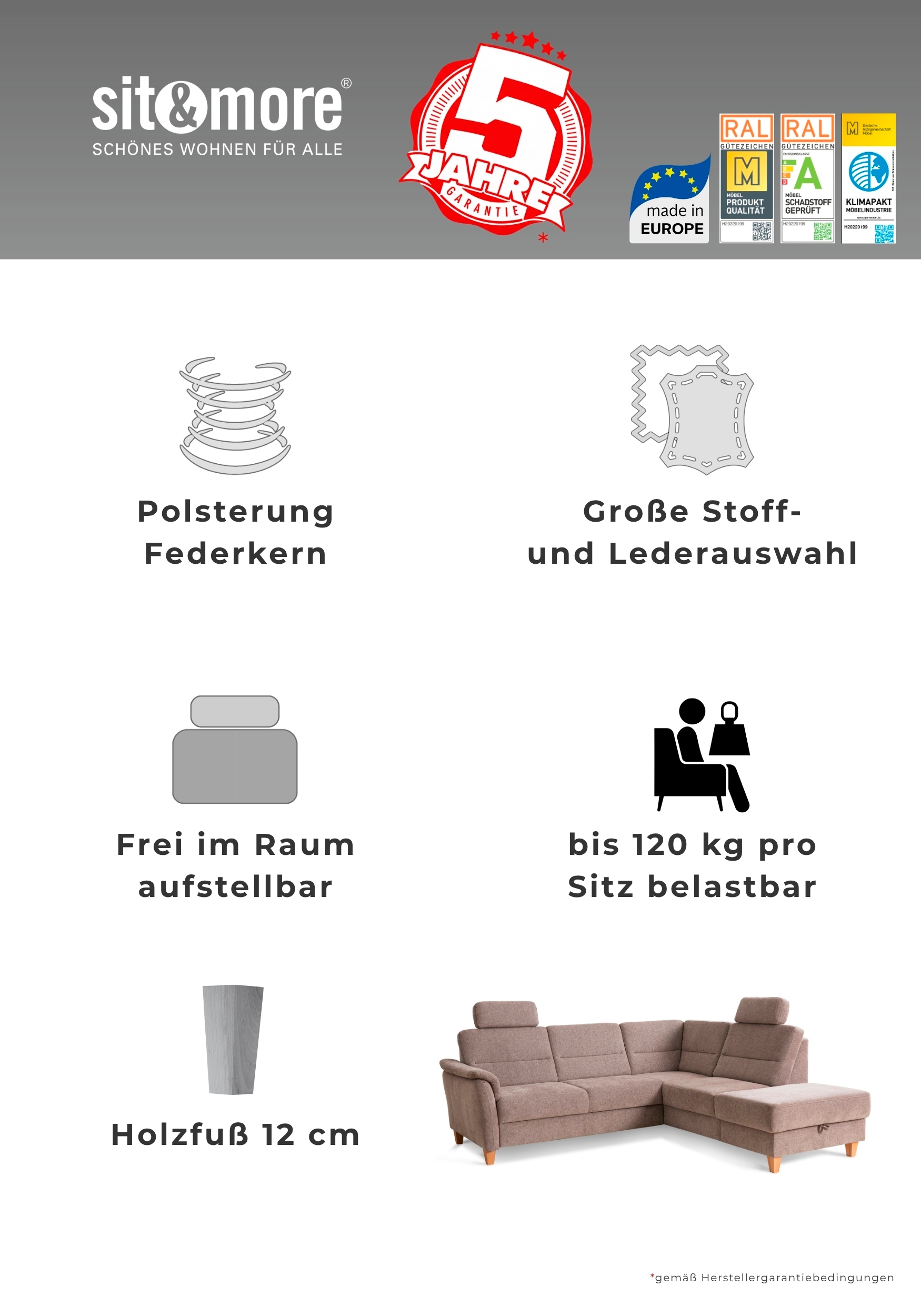 Home affaire Sessel »Palmera, B: 70 cm« mit Federkern