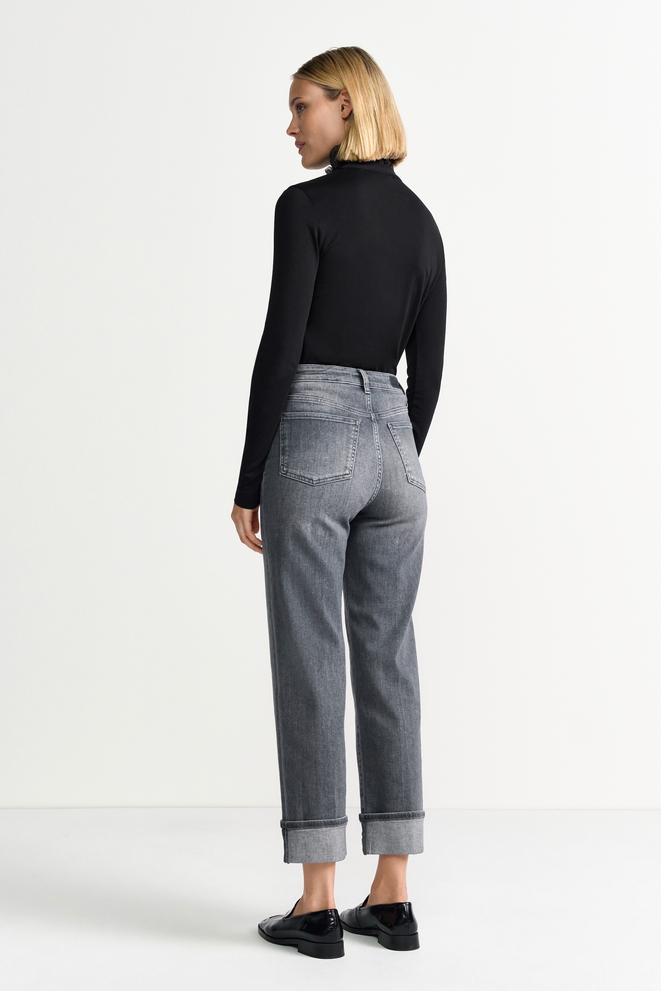 RICHROYAL Longsleeve mit Rüschenkragen, gerader Schnitt