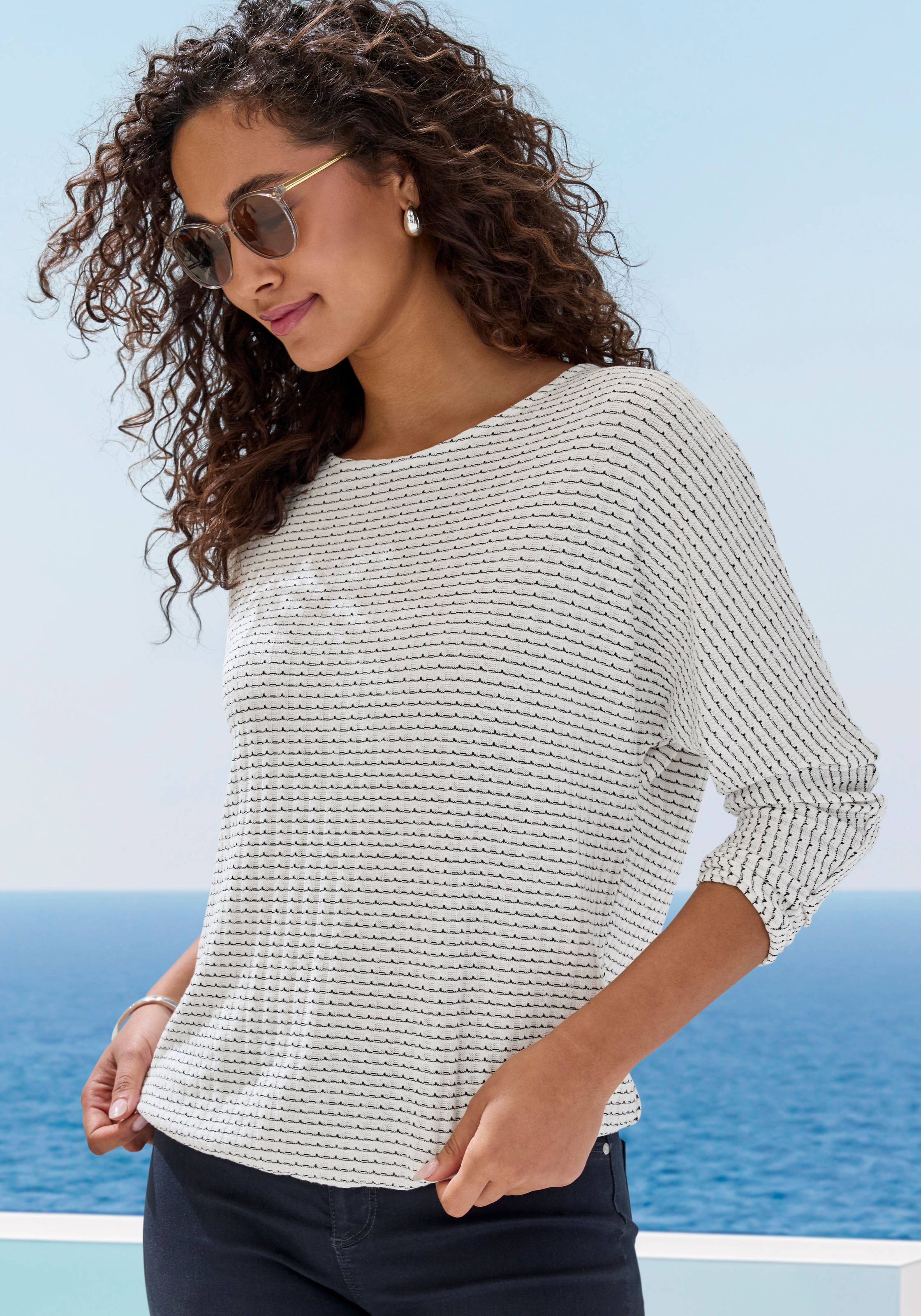 Vivance Langarmshirt »aus strukturierter Strickqualität«, (Set), aus strukturierter Strickqualität