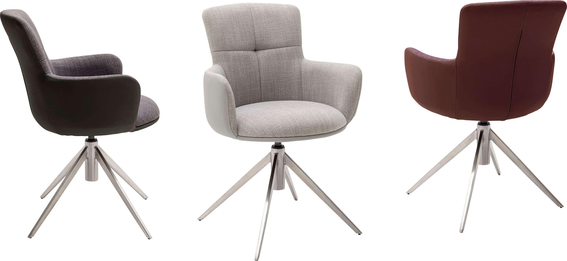 MCA furniture Esszimmerstuhl »Mecana«, (Set), 2 St., 2er Set Materialmix,  Stuhl 360° drehbar mit Nivellierung, bis 120 kg auf Raten bestellen