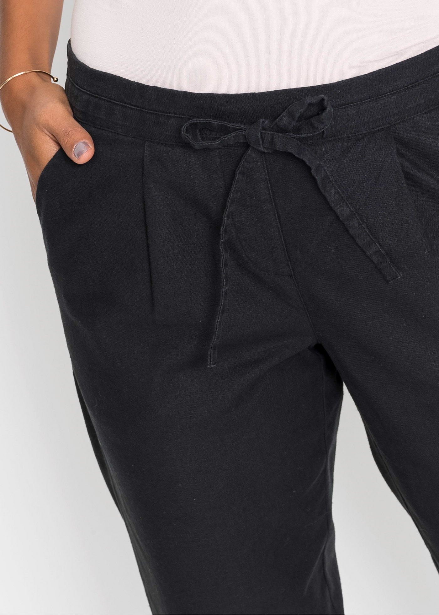 bonprix Leinenhose »Leinenhose«  aus Leinen und Baumwolle, Regular Fit, mit elastischem Gummibund