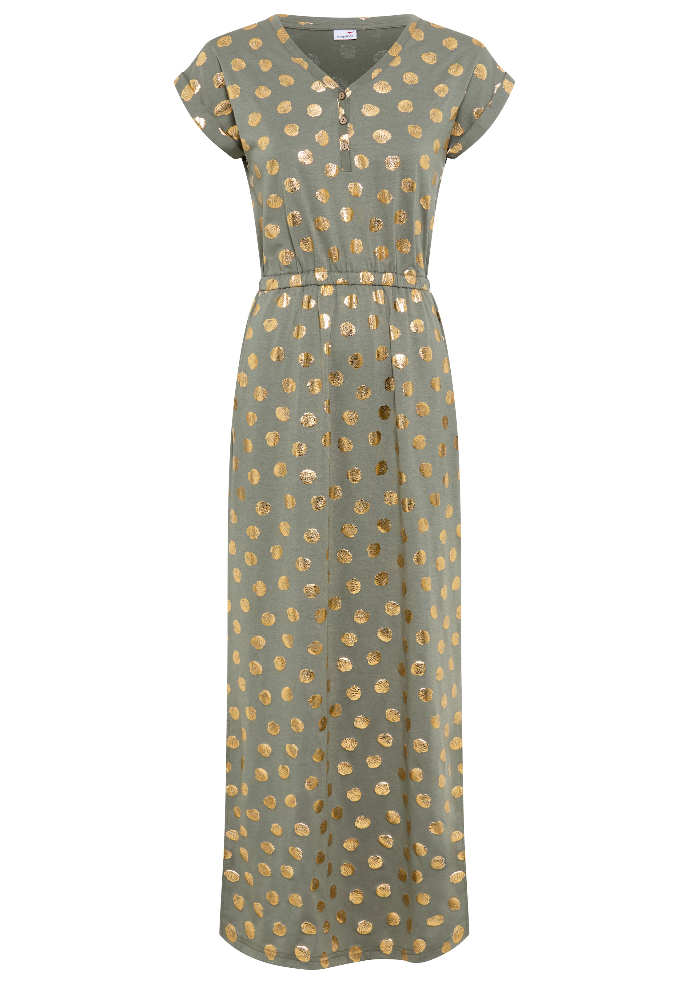 KangaROOS Maxikleid Eingrifftaschen knöchellang, für Casualmode und Streetwear, aus elastischem Material